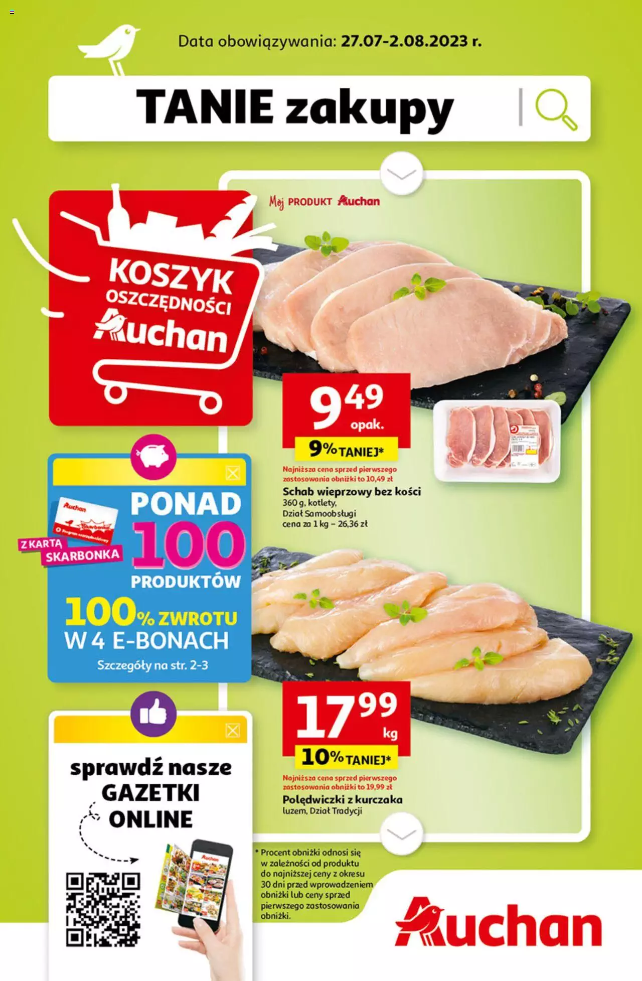 Auchan Tanie Zakupy Hipermarket Gazetka ważna od 27.07.2023 do 02.08.2023 strona 1