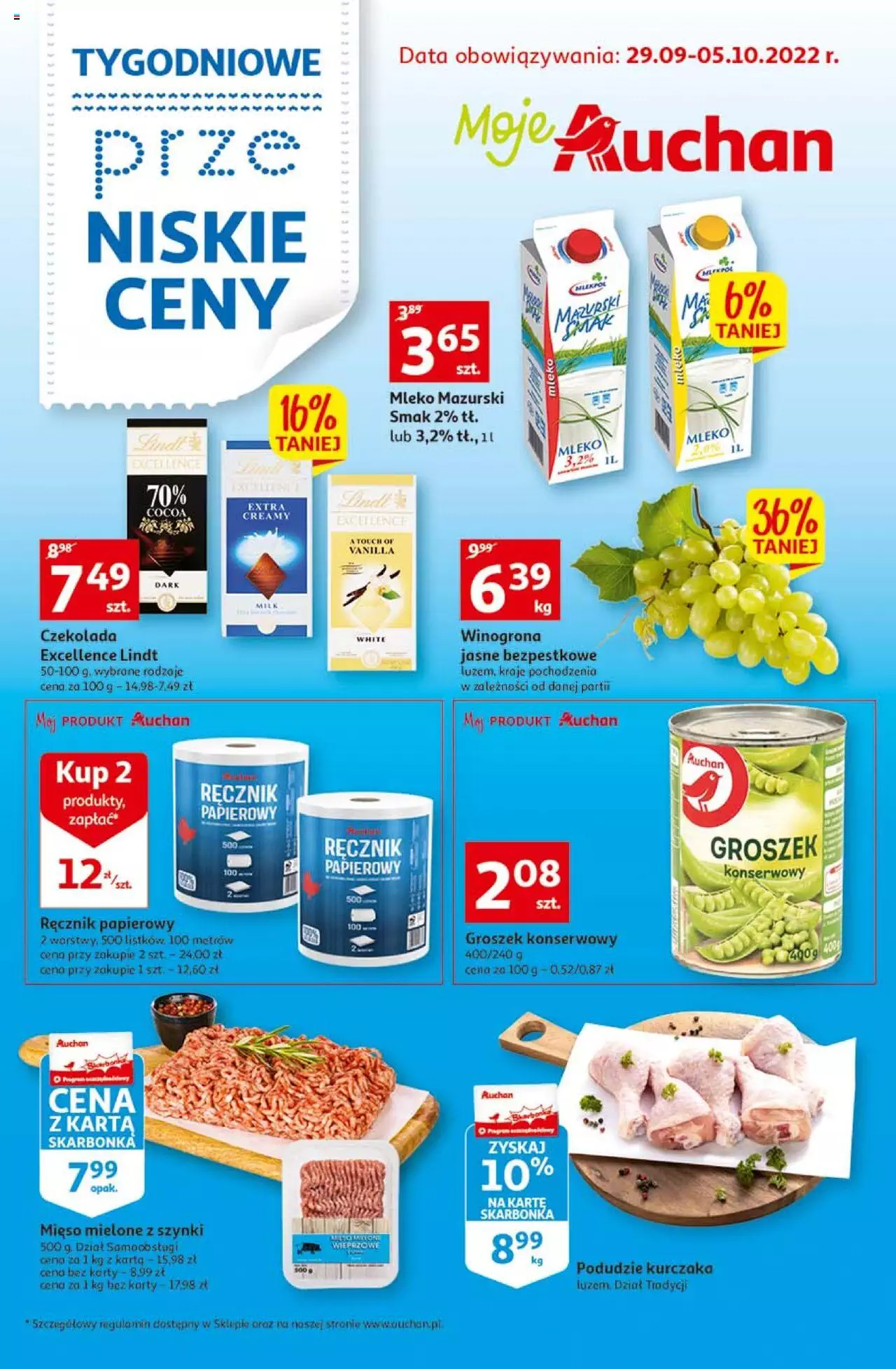 Auchan TYGODNIOWE przeNISKIE CENY gazetka ważna od 29.09.2022 do 05.10.2022 strona 1