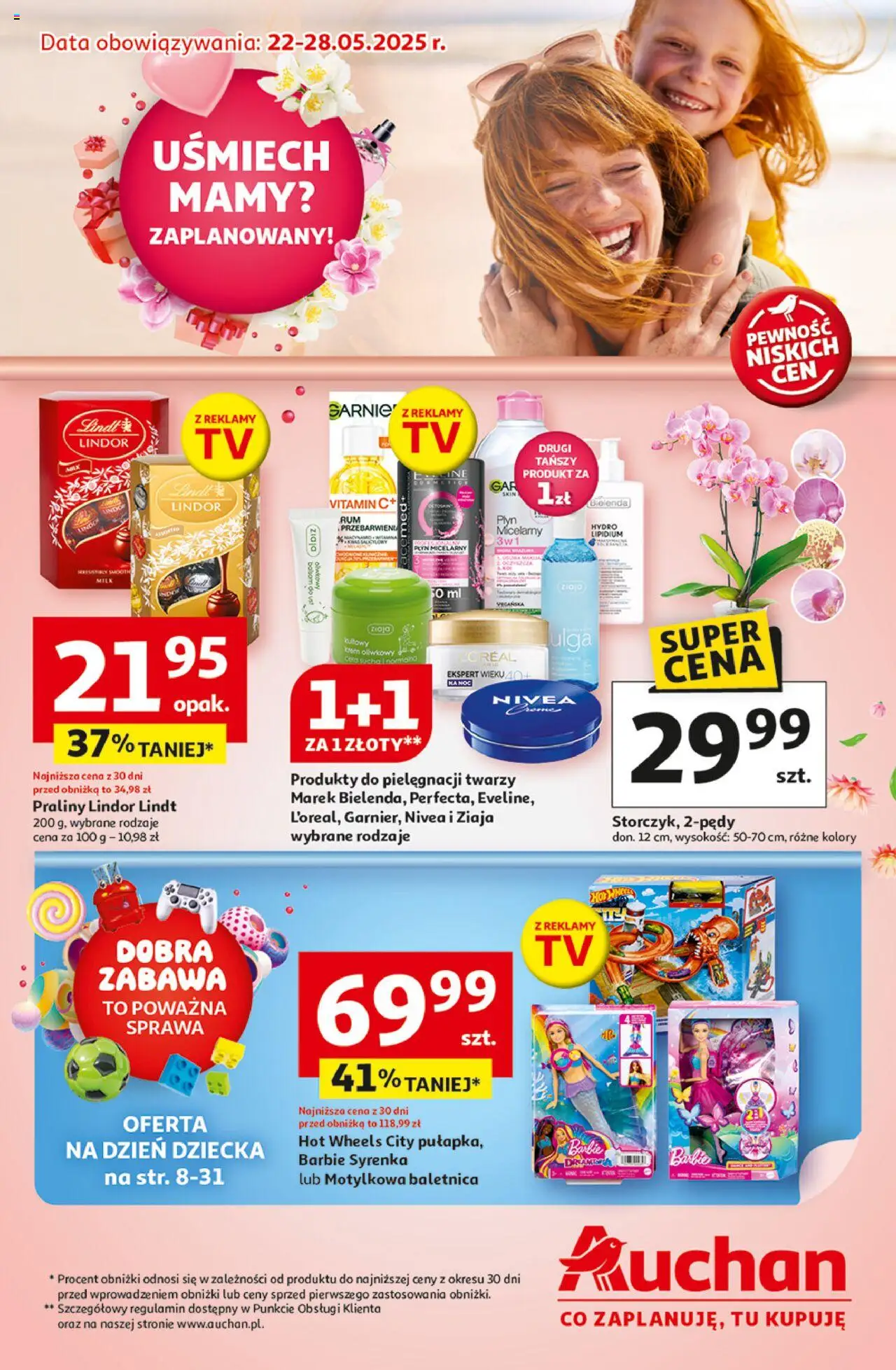 Auchan Uśmiech mamy? Zaplanowany! Hipermarket Gazetka ważna od 22.05.2025 do 28.05.2025 strona 1