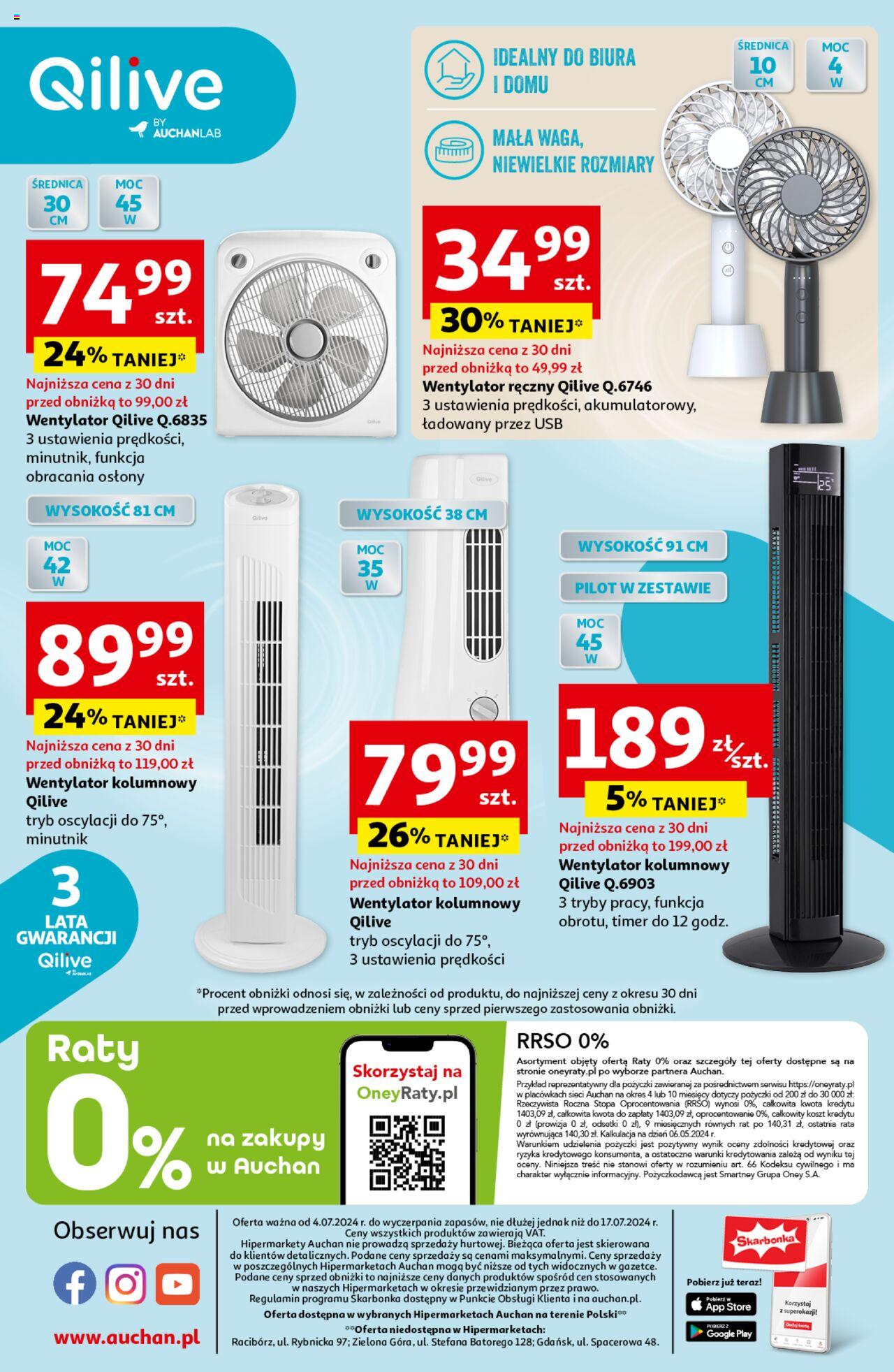 Auchan Wentylatory Hipermarket Gazetka ważna od 04.07.2024 do 17.07.2024 strona 4