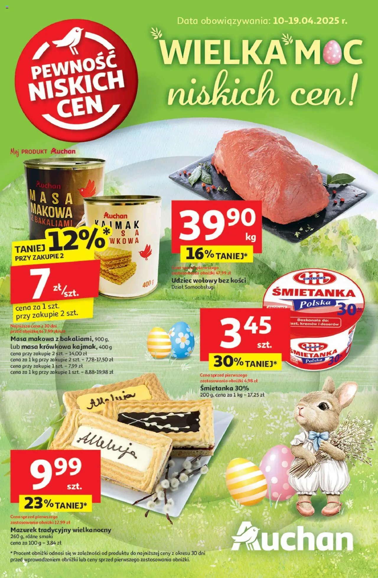Auchan Wielka Moc Niskich Cen Hipermarket Gazetka ważna od 10.04.2025 do 19.04.2025 strona 1