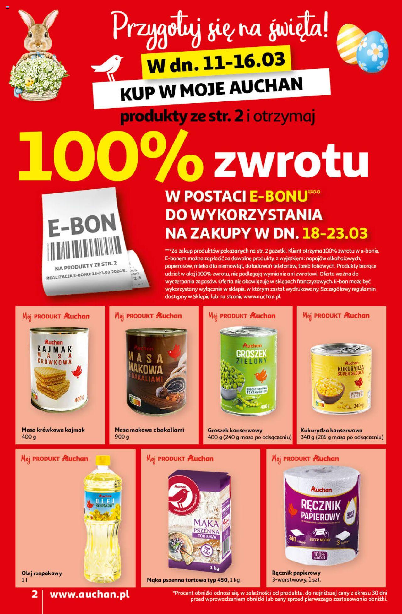 Auchan Wielkanoc z najlepszej cenie! Część 1  Gazetka ważna od 14.03.2024 do 20.03.2024 strona 2
