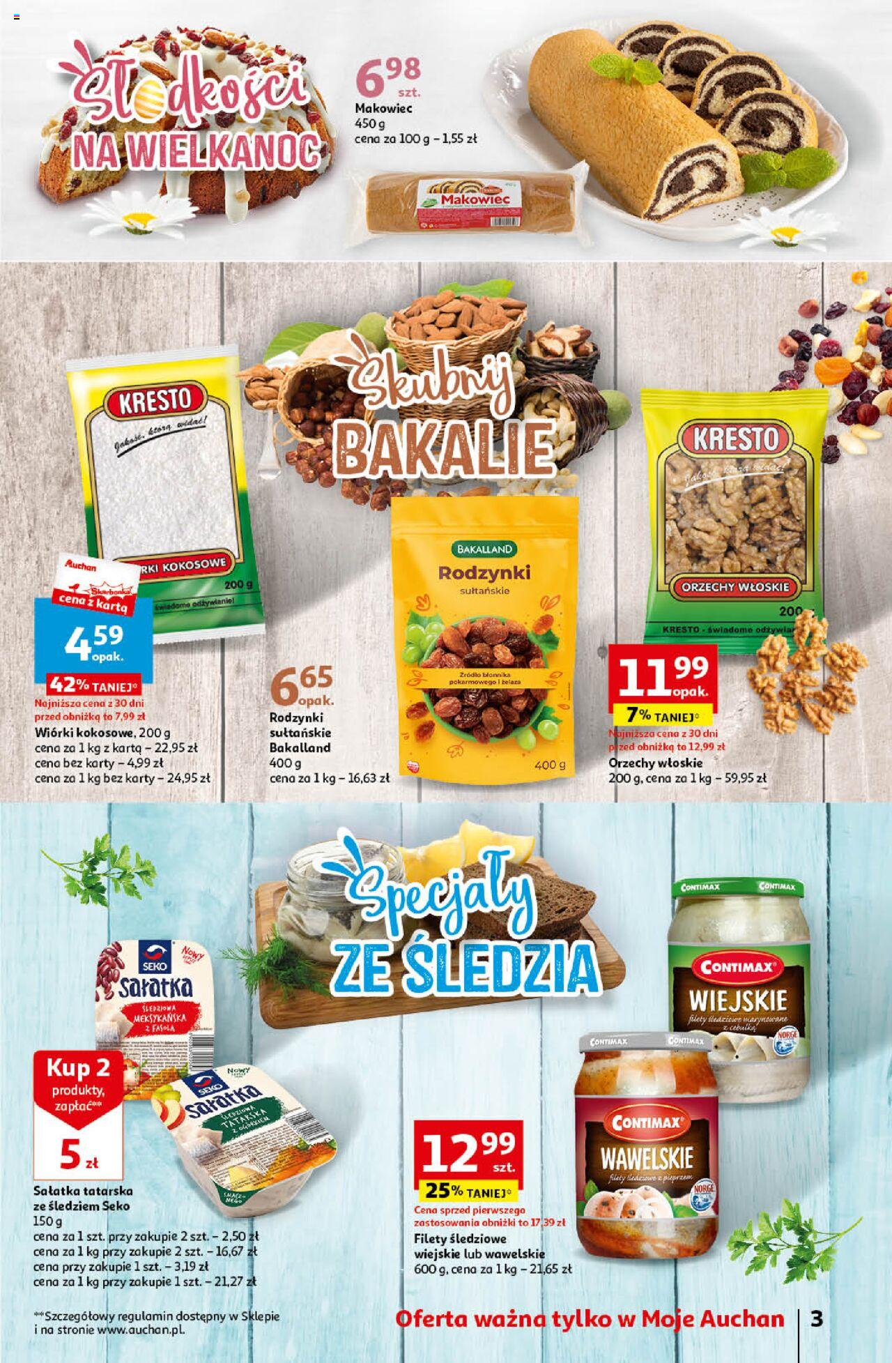 Auchan Wielkanoc z najlepszej cenie! Część 1  Gazetka ważna od 14.03.2024 do 20.03.2024 strona 3