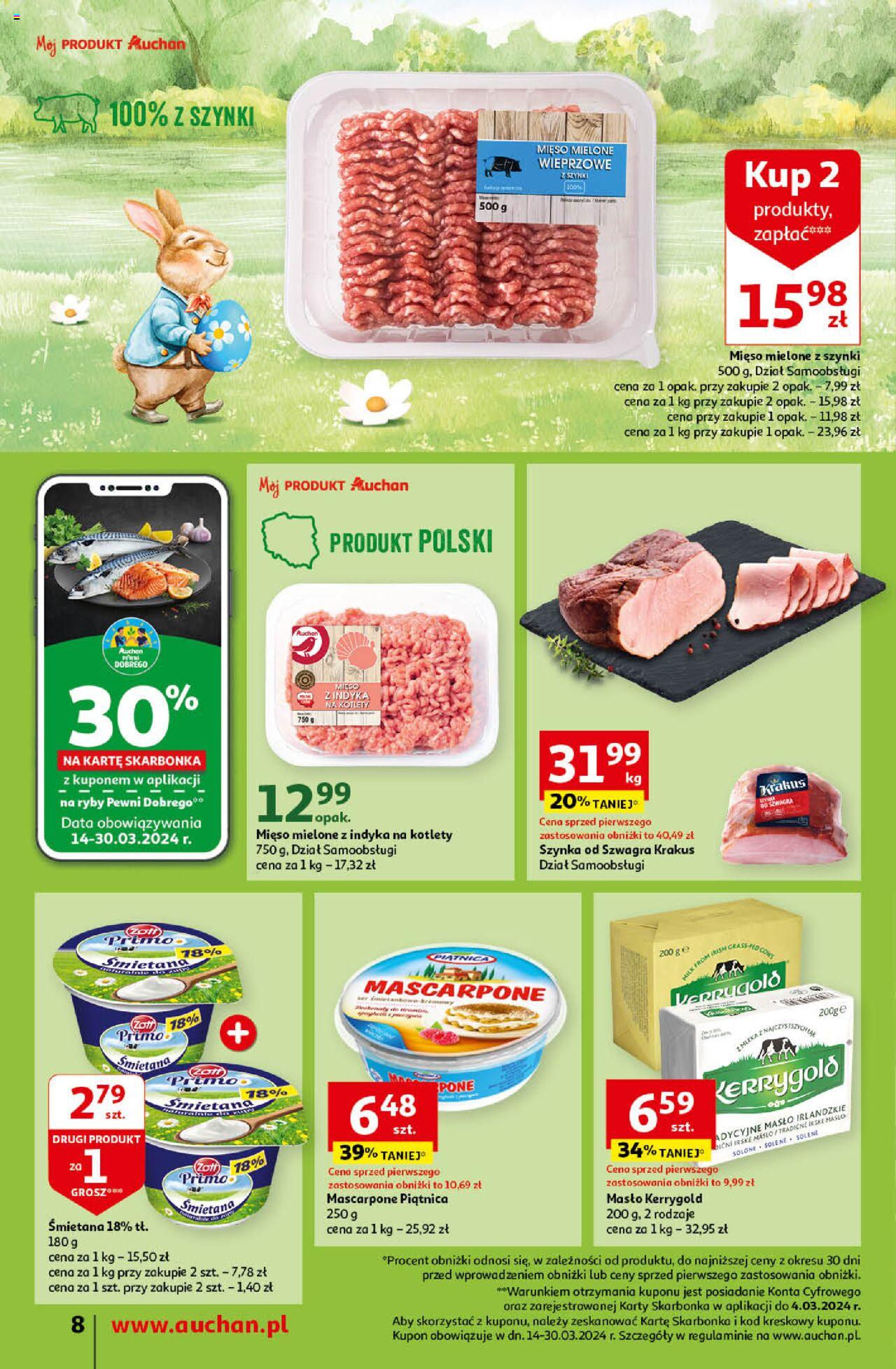Auchan Wielkanoc z najlepszej cenie! Część 1  Gazetka ważna od 14.03.2024 do 20.03.2024 strona 8