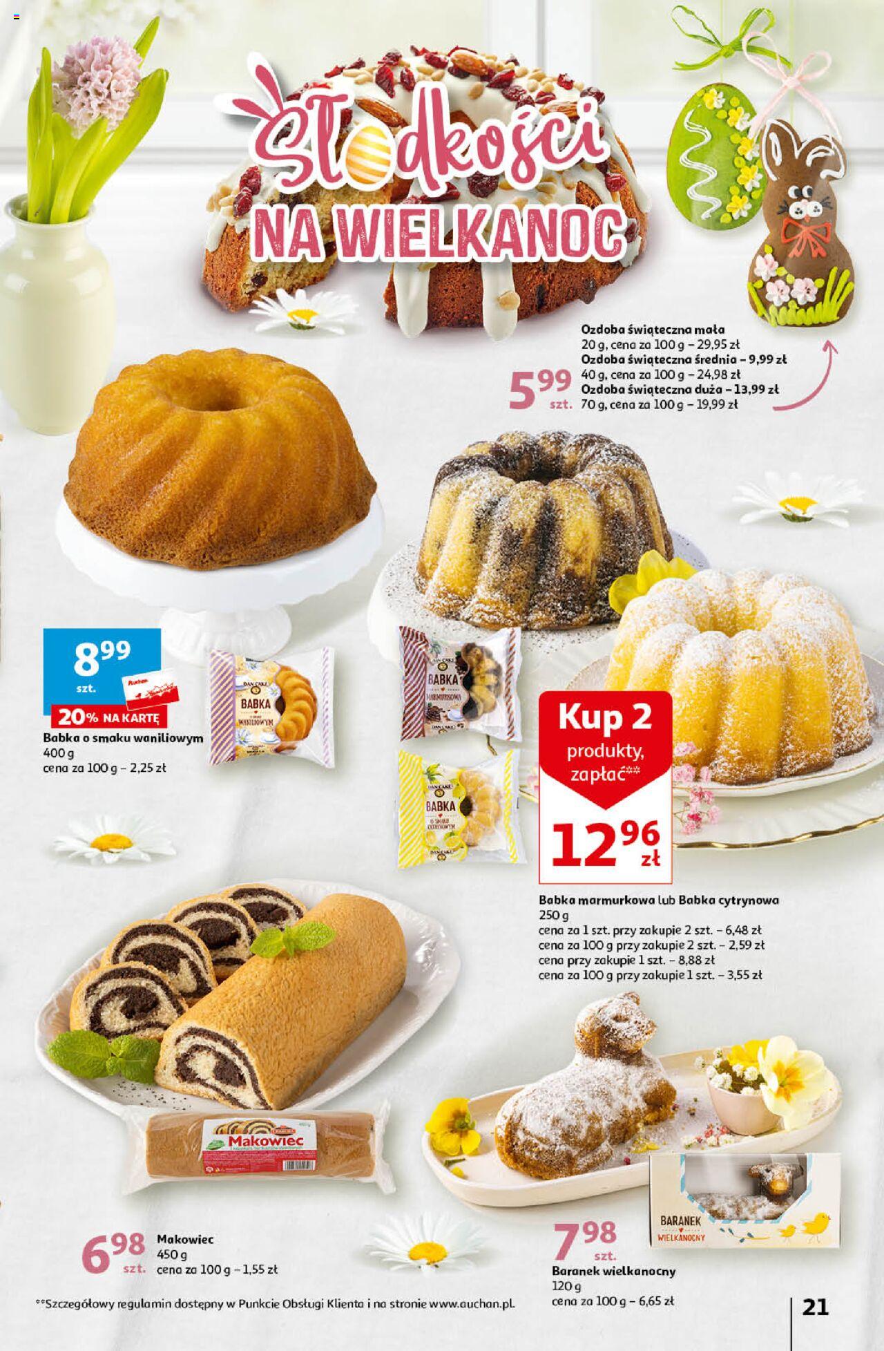 Auchan Wielkanoc z najlepszej cenie! Część 1. Hipermarket Gazetka ważna od 14.03.2024 do 20.03.2024 strona 21