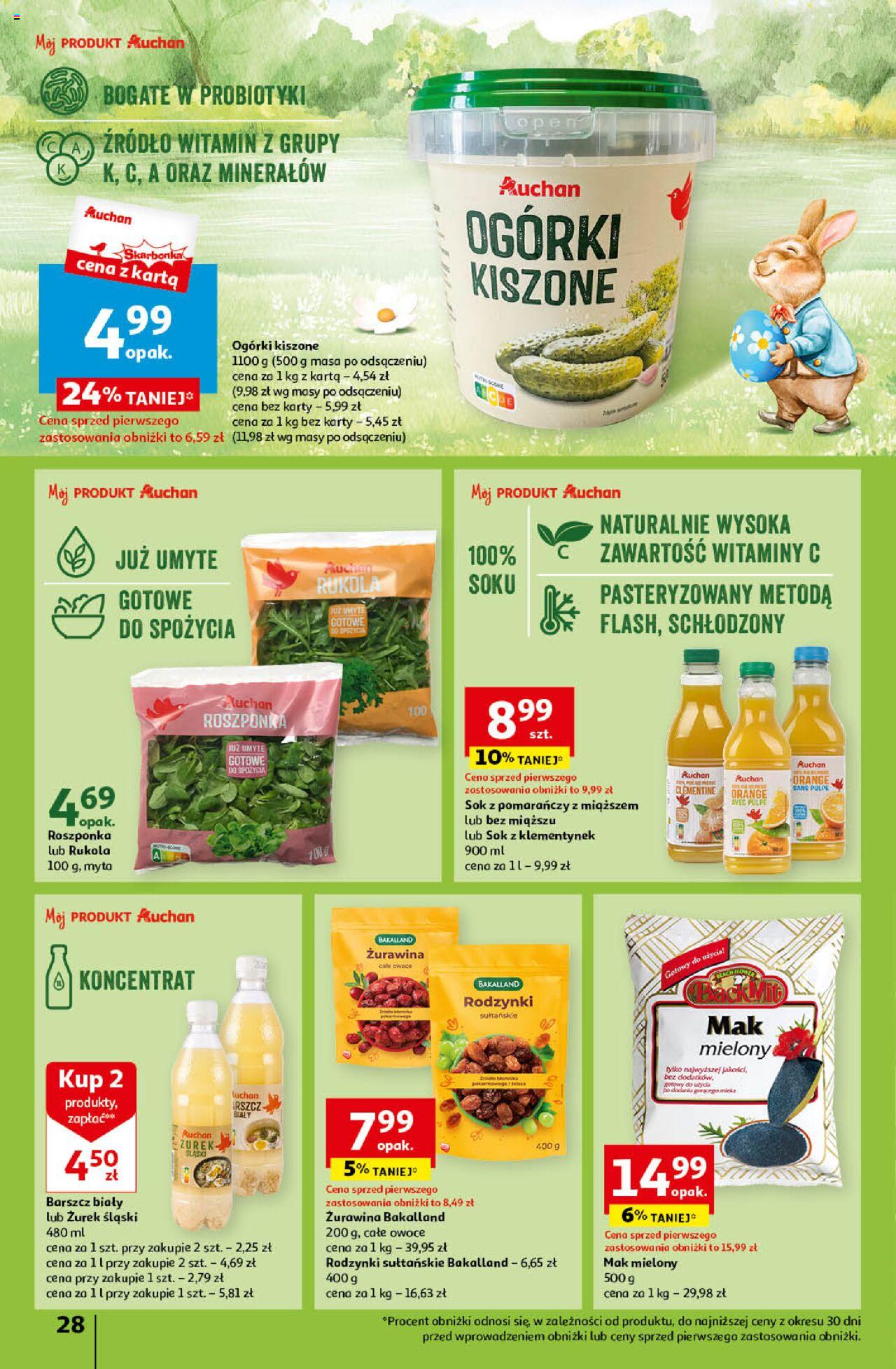 Auchan Wielkanoc z najlepszej cenie! Część 1. Hipermarket Gazetka ważna od 14.03.2024 do 20.03.2024 strona 28