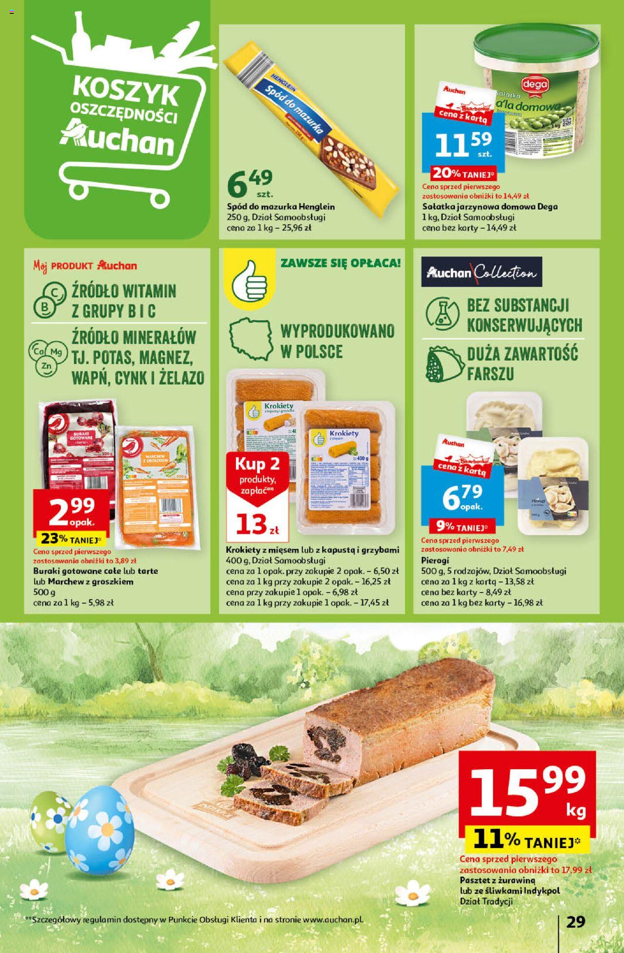 Auchan Wielkanoc z najlepszej cenie! Część 1. Hipermarket Gazetka ważna od 14.03.2024 do 20.03.2024 strona 29