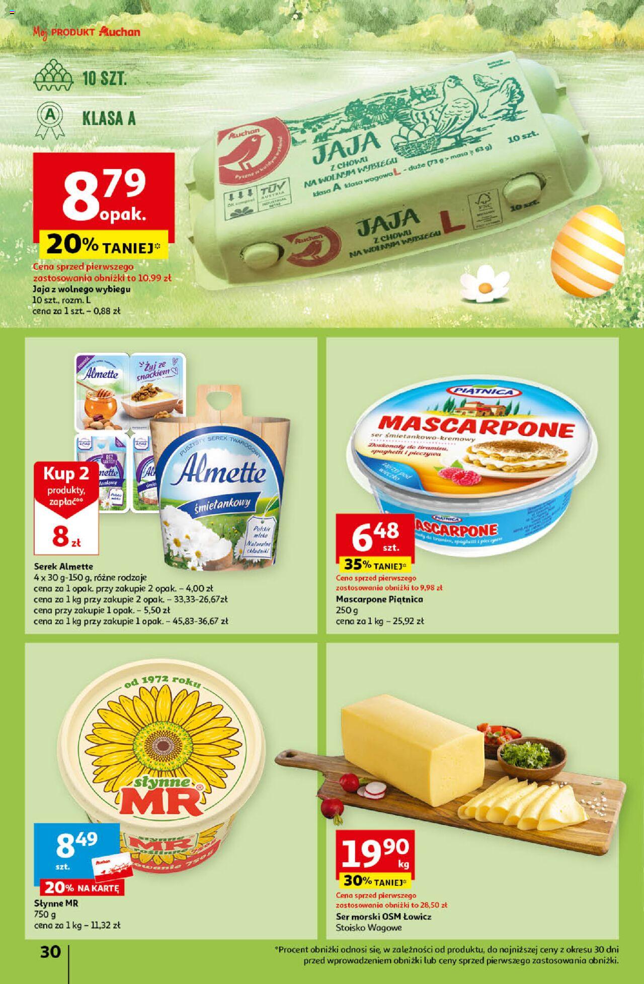 Auchan Wielkanoc z najlepszej cenie! Część 1. Hipermarket Gazetka ważna od 14.03.2024 do 20.03.2024 strona 30