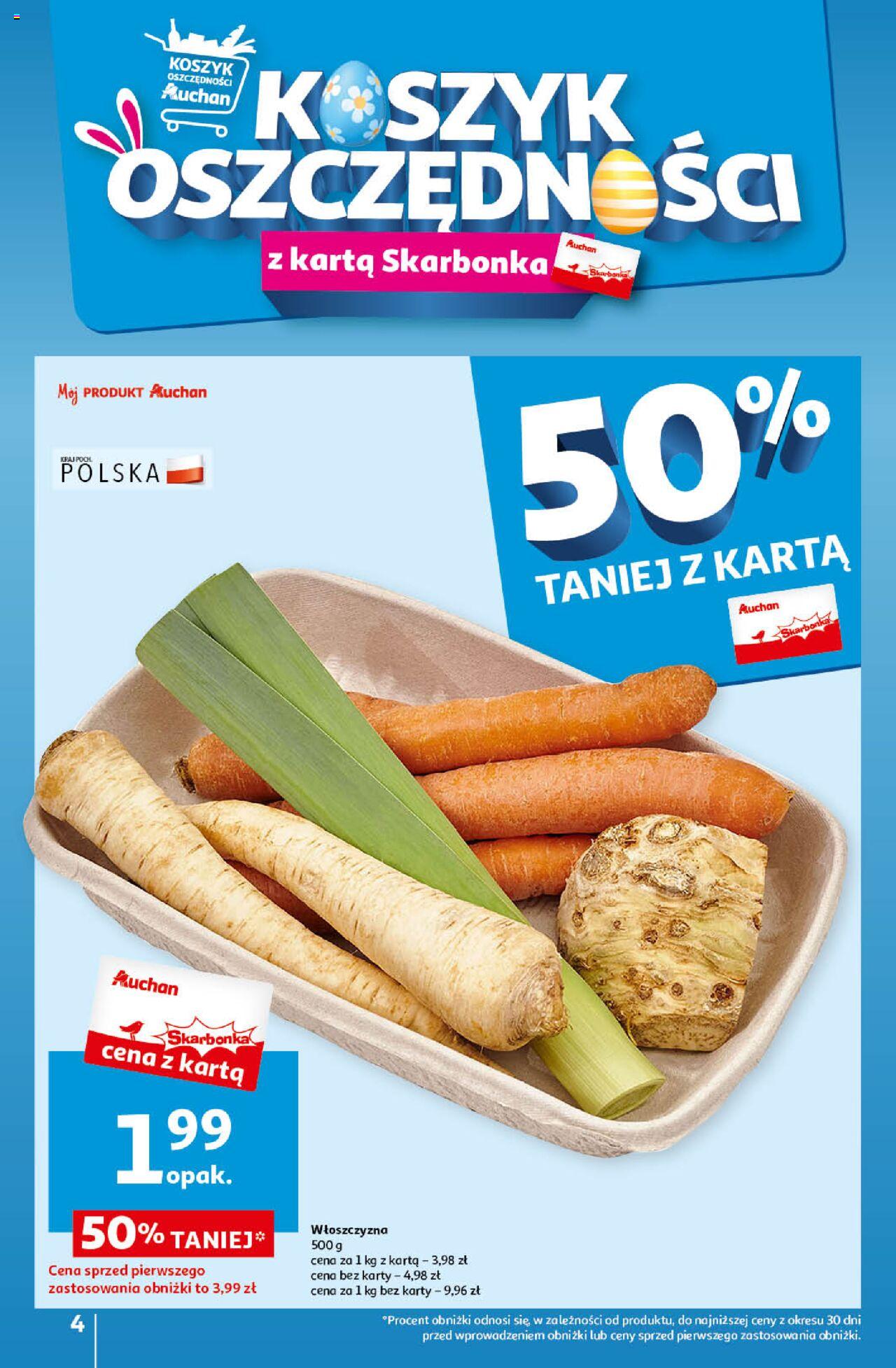 Auchan Wielkanoc z najlepszej cenie! Część 1. Hipermarket Gazetka ważna od 14.03.2024 do 20.03.2024 strona 4