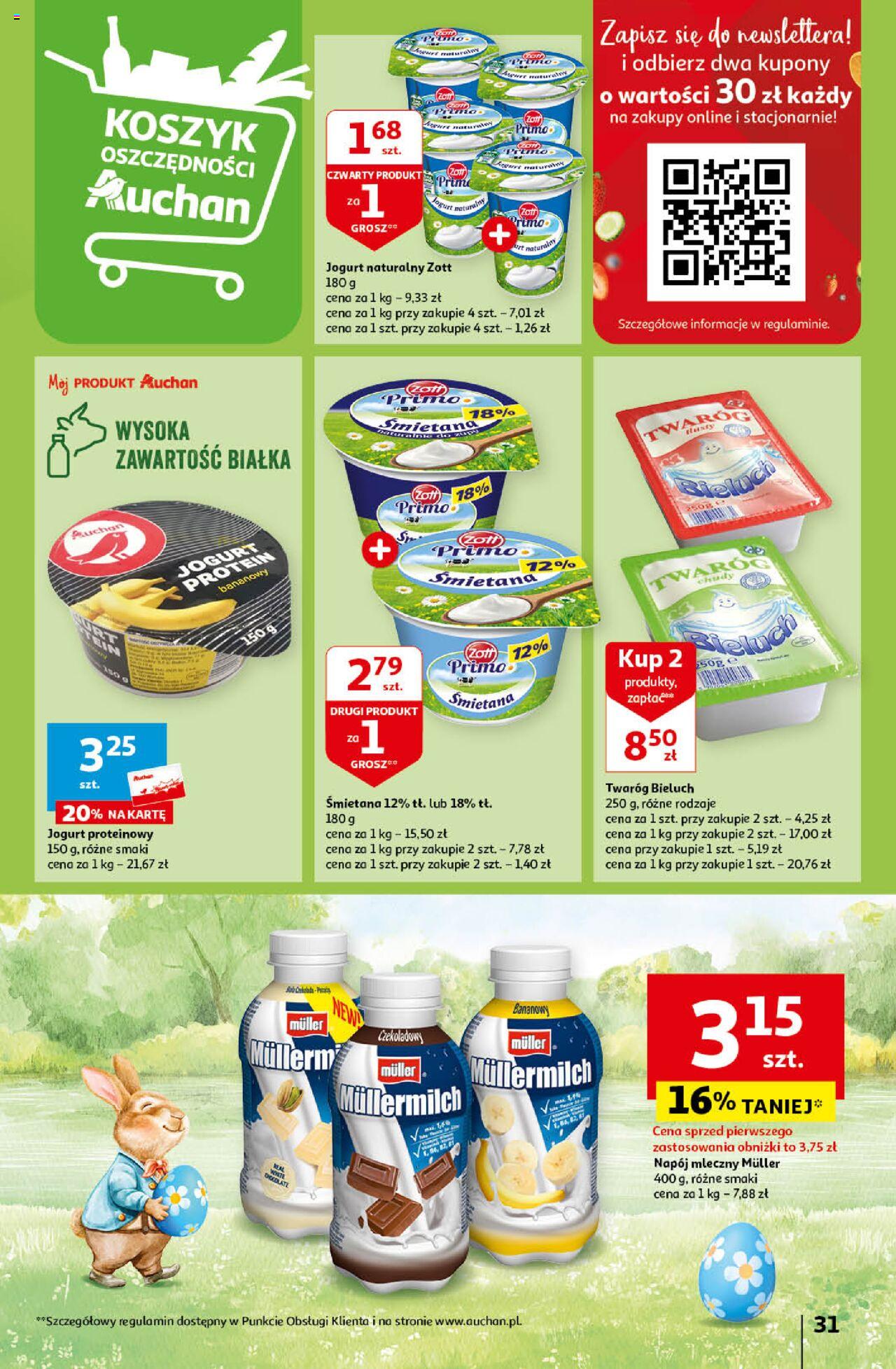 Auchan Wielkanoc z najlepszej cenie! Część 1. Hipermarket Gazetka ważna od 14.03.2024 do 20.03.2024 strona 31