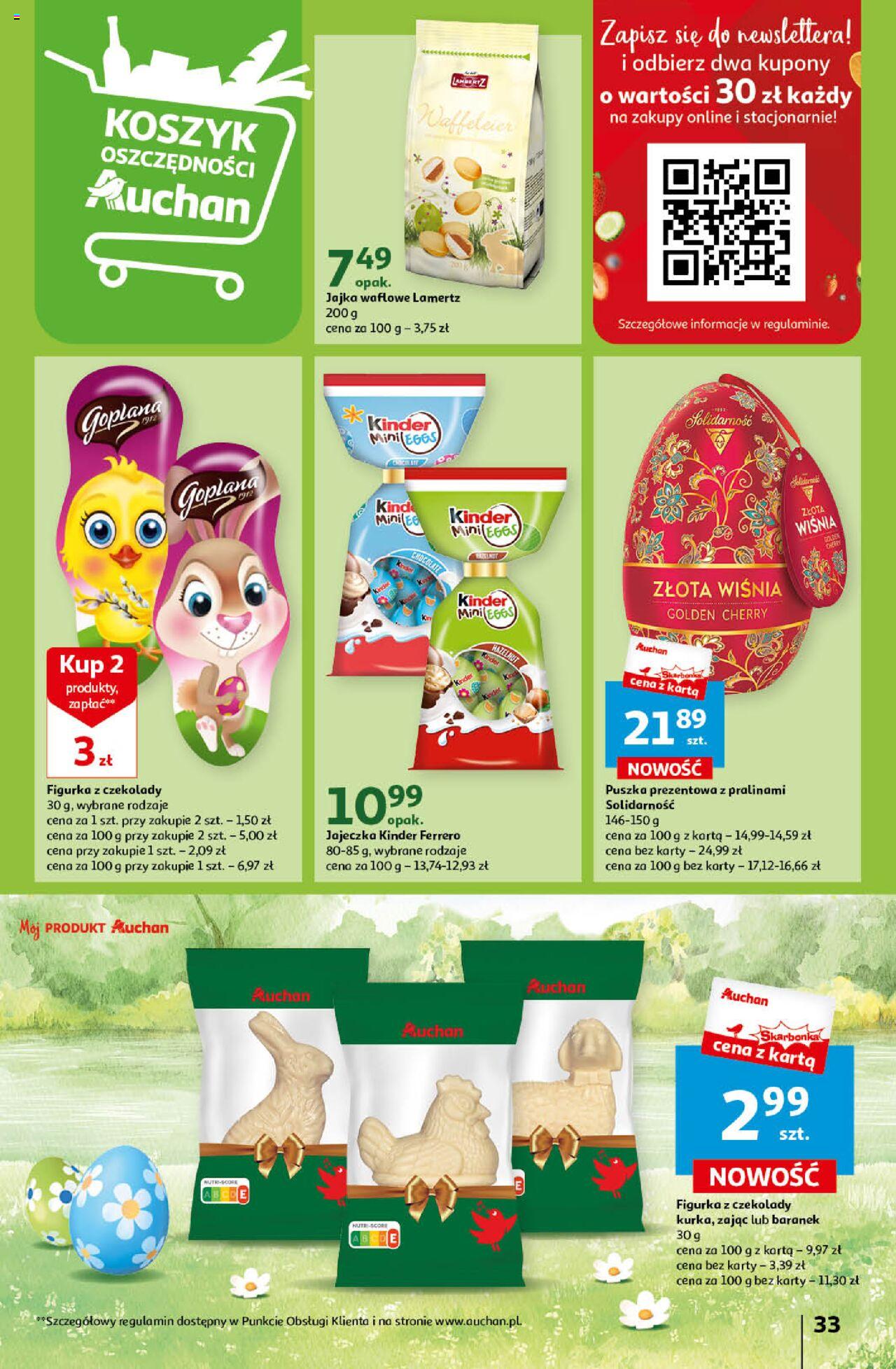 Auchan Wielkanoc z najlepszej cenie! Część 1. Hipermarket Gazetka ważna od 14.03.2024 do 20.03.2024 strona 33