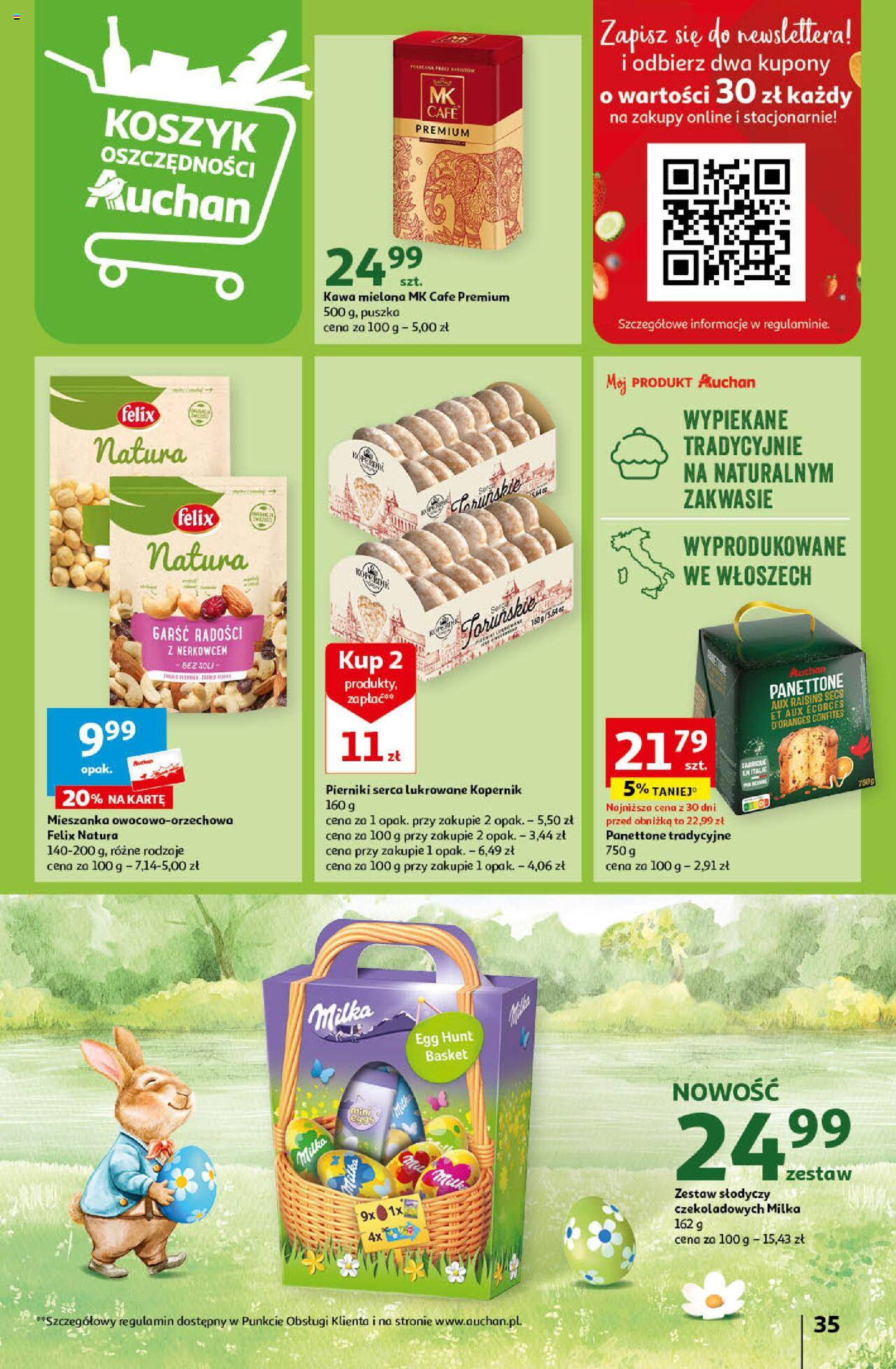Auchan Wielkanoc z najlepszej cenie! Część 1. Hipermarket Gazetka ważna od 14.03.2024 do 20.03.2024 strona 35