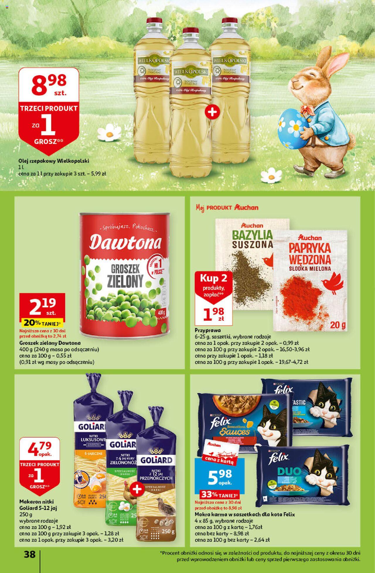 Auchan Wielkanoc z najlepszej cenie! Część 1. Hipermarket Gazetka ważna od 14.03.2024 do 20.03.2024 strona 38