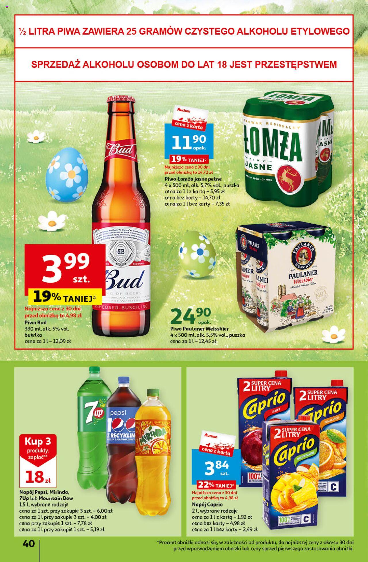 Auchan Wielkanoc z najlepszej cenie! Część 1. Hipermarket Gazetka ważna od 14.03.2024 do 20.03.2024 strona 40