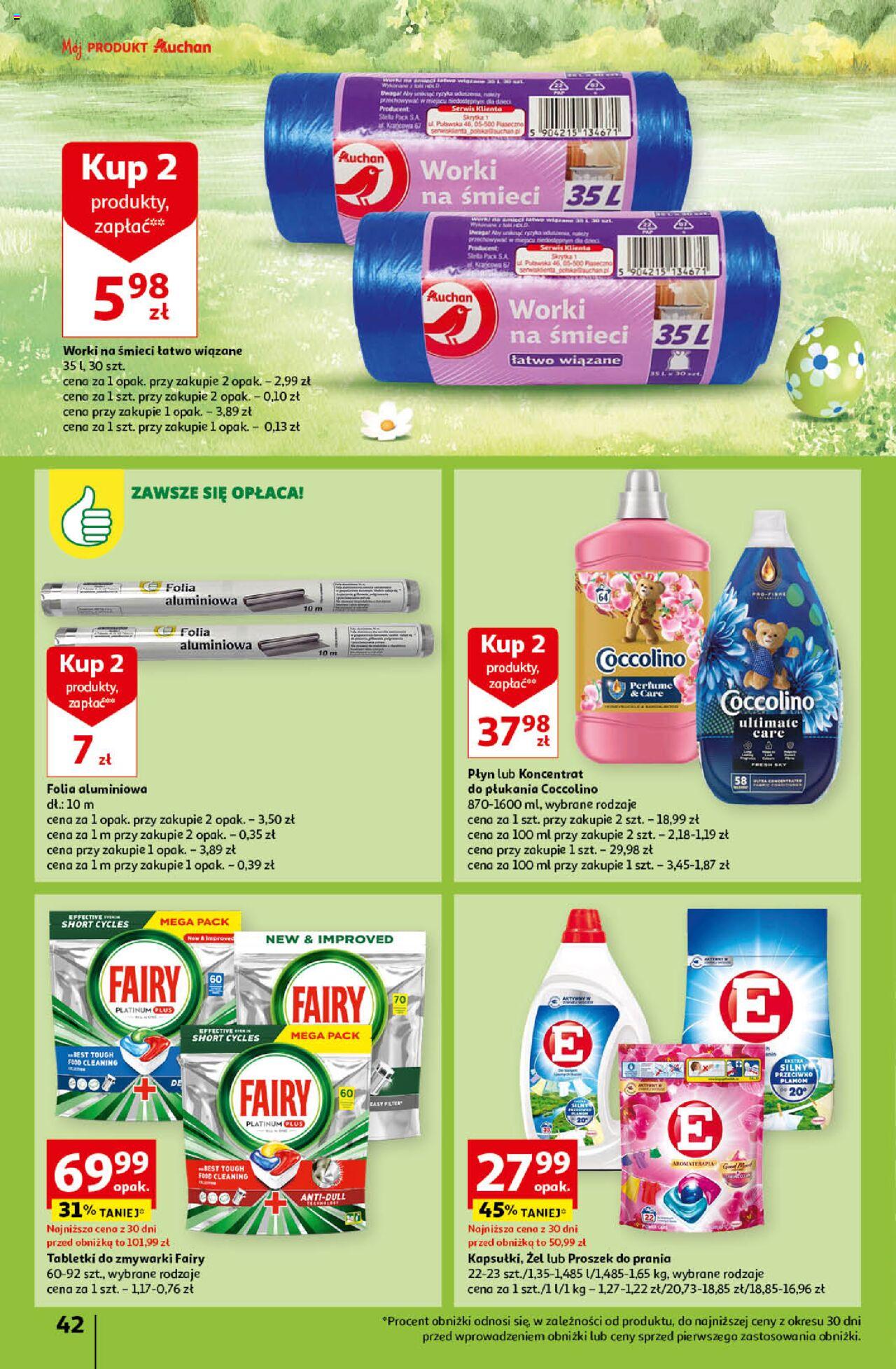 Auchan Wielkanoc z najlepszej cenie! Część 1. Hipermarket Gazetka ważna od 14.03.2024 do 20.03.2024 strona 42