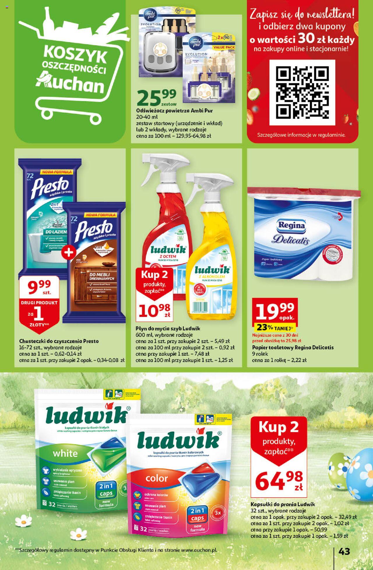 Auchan Wielkanoc z najlepszej cenie! Część 1. Hipermarket Gazetka ważna od 14.03.2024 do 20.03.2024 strona 43