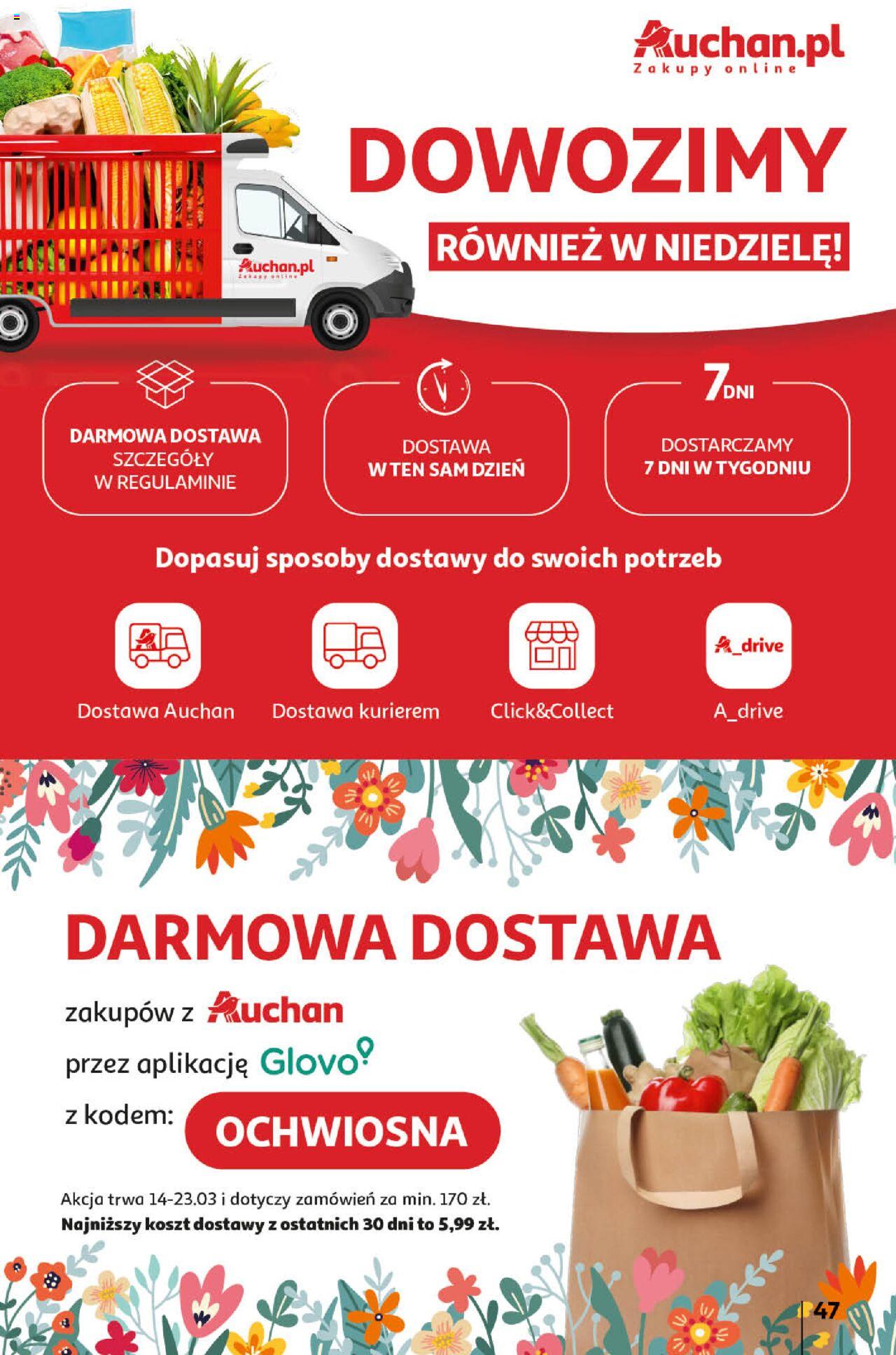 Auchan Wielkanoc z najlepszej cenie! Część 1. Hipermarket Gazetka ważna od 14.03.2024 do 20.03.2024 strona 47