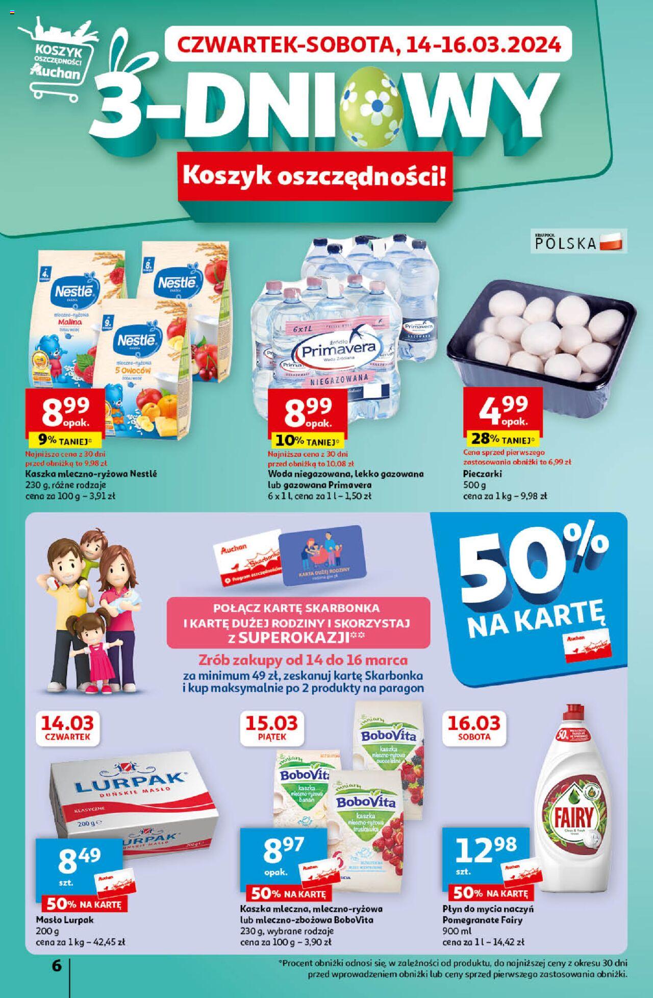Auchan Wielkanoc z najlepszej cenie! Część 1. Hipermarket Gazetka ważna od 14.03.2024 do 20.03.2024 strona 6