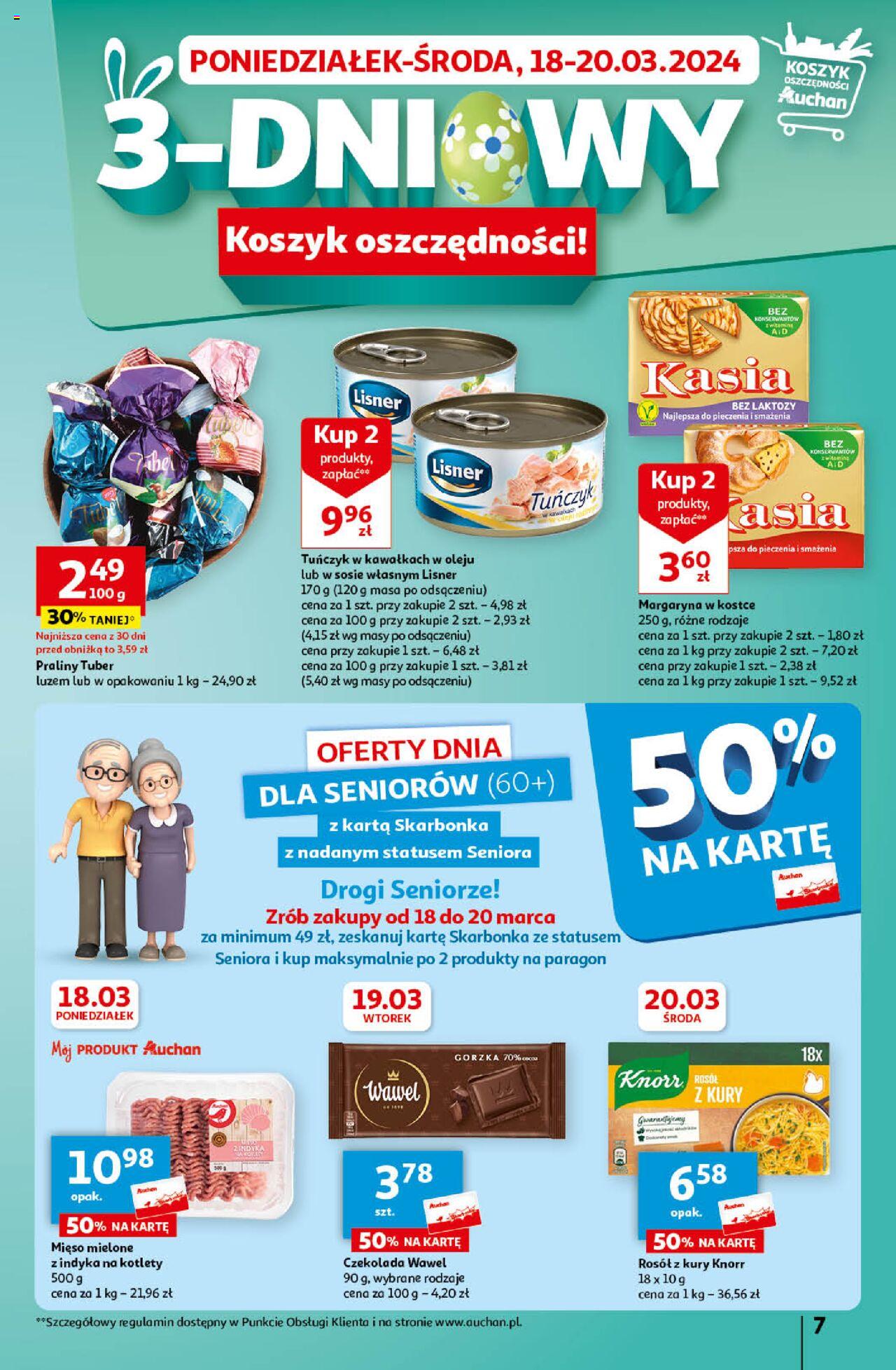 Auchan Wielkanoc z najlepszej cenie! Część 1. Hipermarket Gazetka ważna od 14.03.2024 do 20.03.2024 strona 7