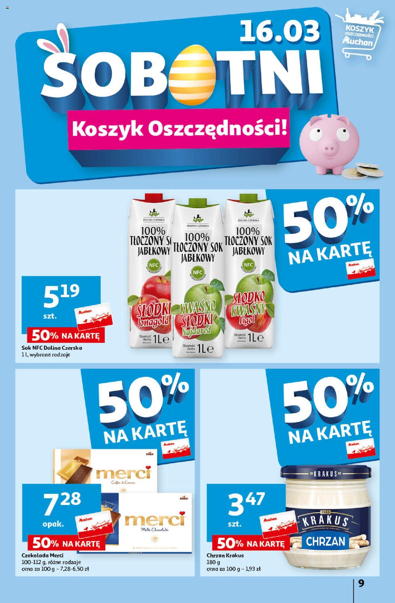 Auchan Wielkanoc z najlepszej cenie! Część 1. Hipermarket Gazetka ważna od 14.03.2024 do 20.03.2024 strona 9