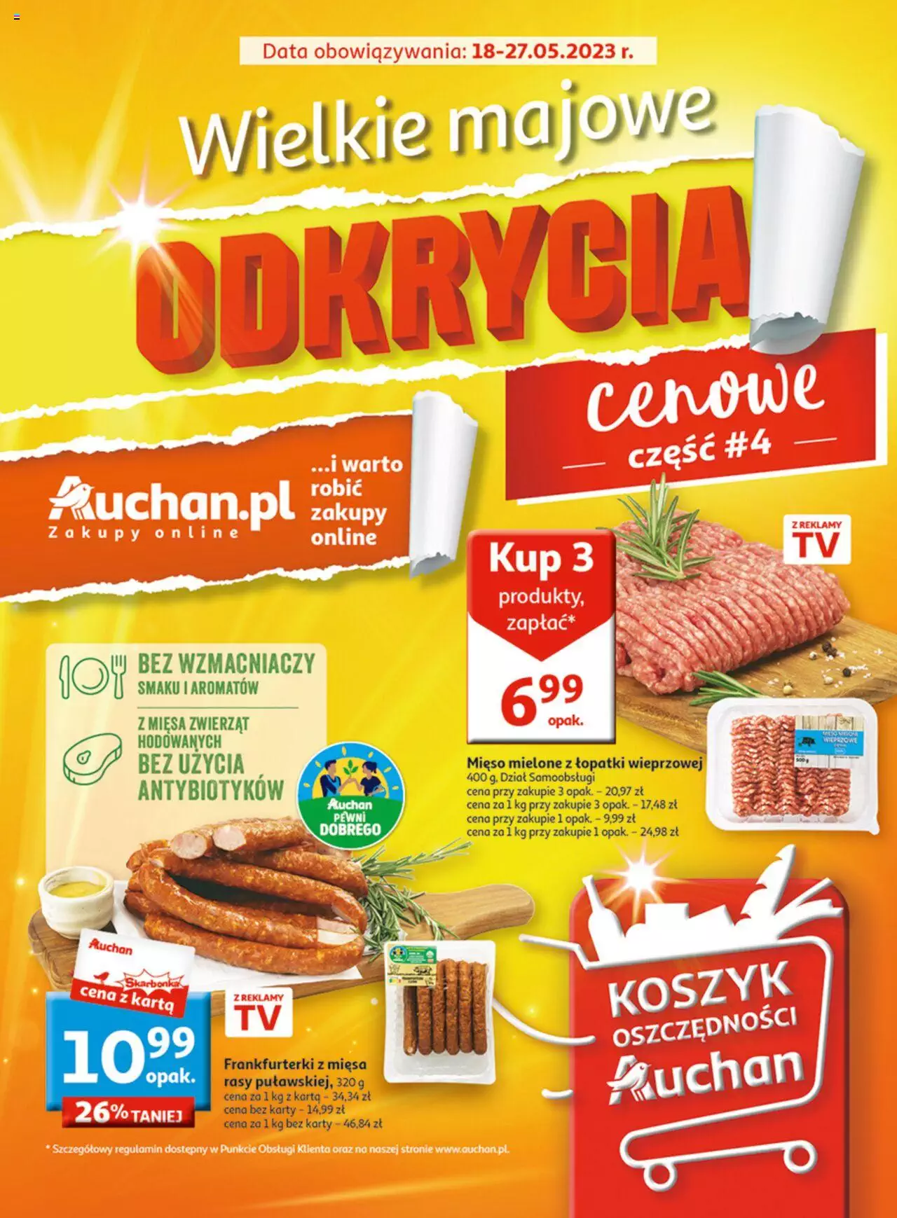 Auchan Wielkie majowe odkrycia cenowe część #4 Hipermarket Gazetka ważna od 18.05.2023 do 27.05.2023 strona 1
