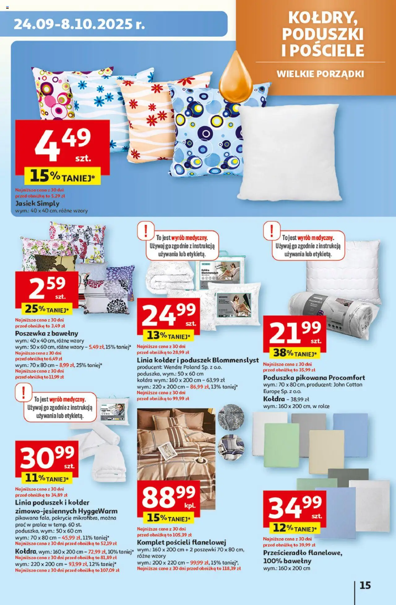Auchan Wielkie przeboje cenowe Hipermarket Gazetka ważna od 02.10.2025 do 08.10.2025 strona 15