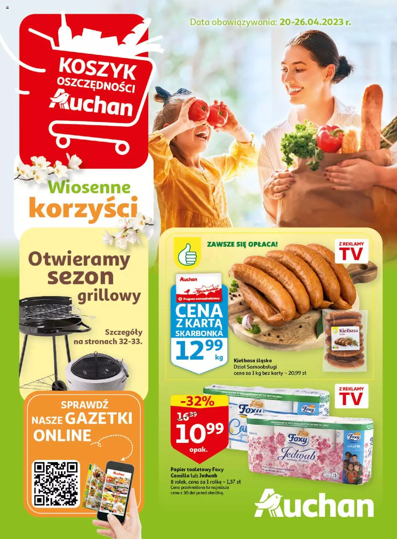 Auchan Wiosenne korzyści Hipermarket Gazetka  ważna od 20.04.2023 do 26.04.2023 strona 1