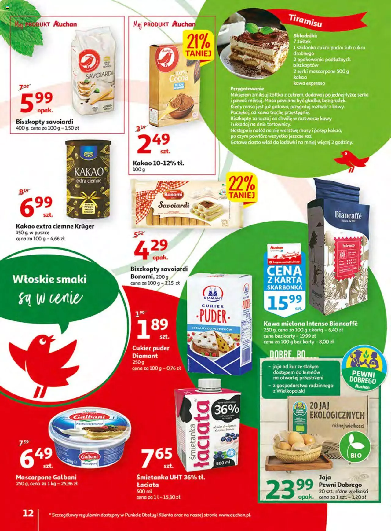 Auchan Włoska kuchnia jest w cenie Hipermarkety gazetka ważna  od  05.05.2022 do  11.05.2022 strona 12