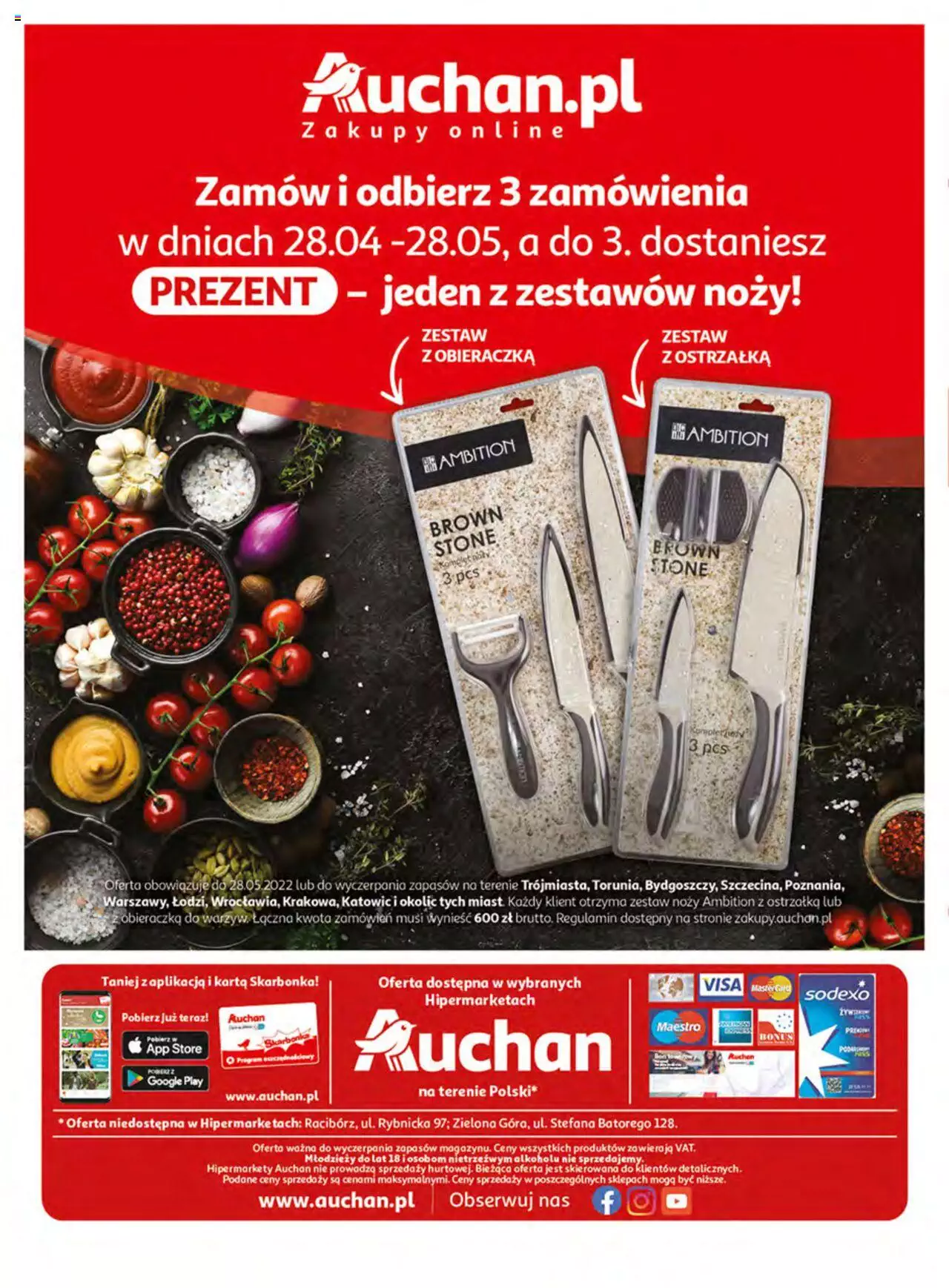 Auchan Włoska kuchnia jest w cenie Hipermarkety gazetka ważna  od  05.05.2022 do  11.05.2022 strona 48