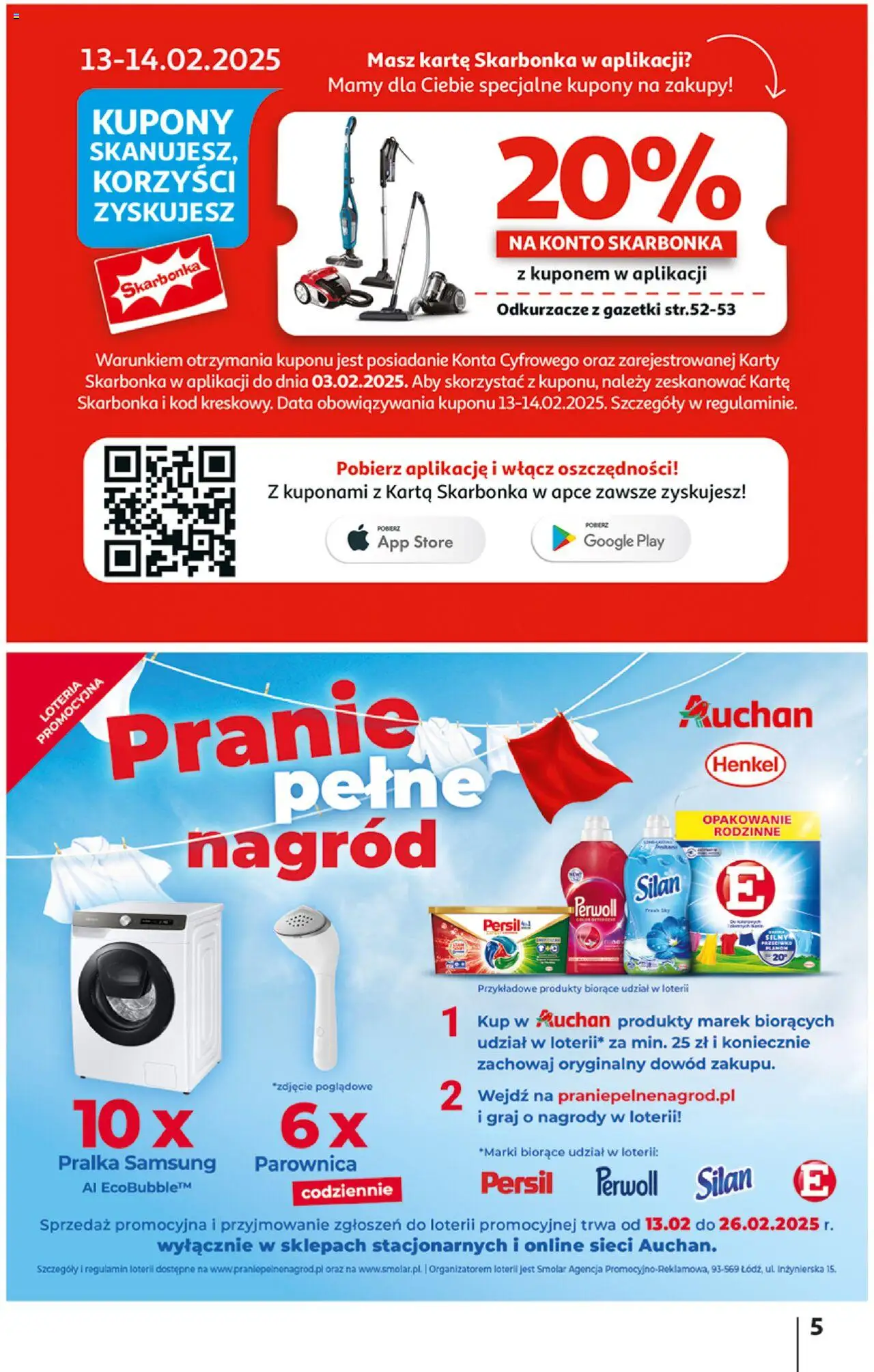 Auchan Z Małą Cenką Dźwigniesz Więcej Hipermarket Gazetka ważna od 13.02.2025 do 19.02.2025 strona 5