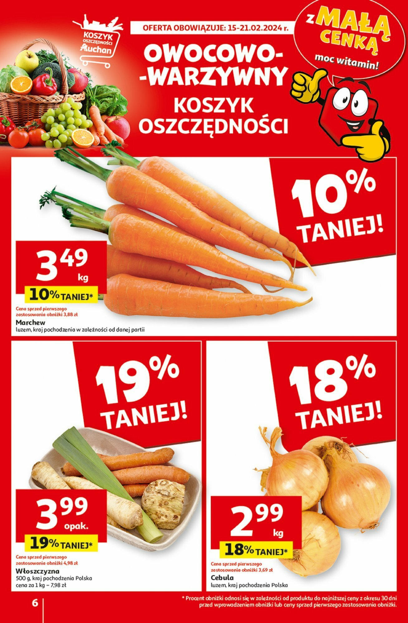 Auchan z MAŁĄ CENKĄ dźwigniesz więcej! Hipermarket  Gazetka ważna od 15.02.2024 do 21.02.2024 strona 6
