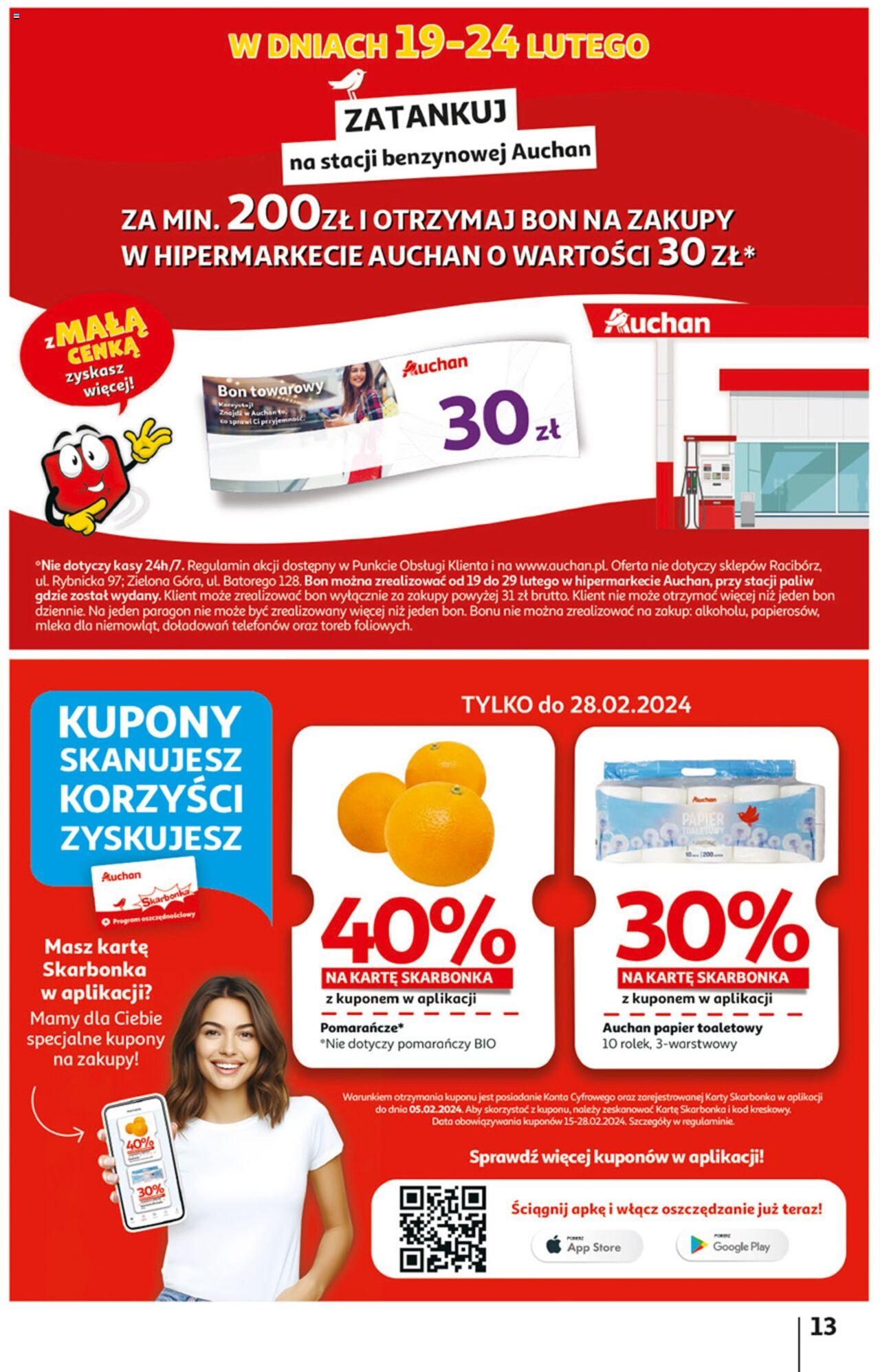 Auchan z MAŁĄ CENKĄ dźwigniesz więcej! Hipermarket Gazetka ważna od 22.02.2024 do 28.02.2024 strona 13