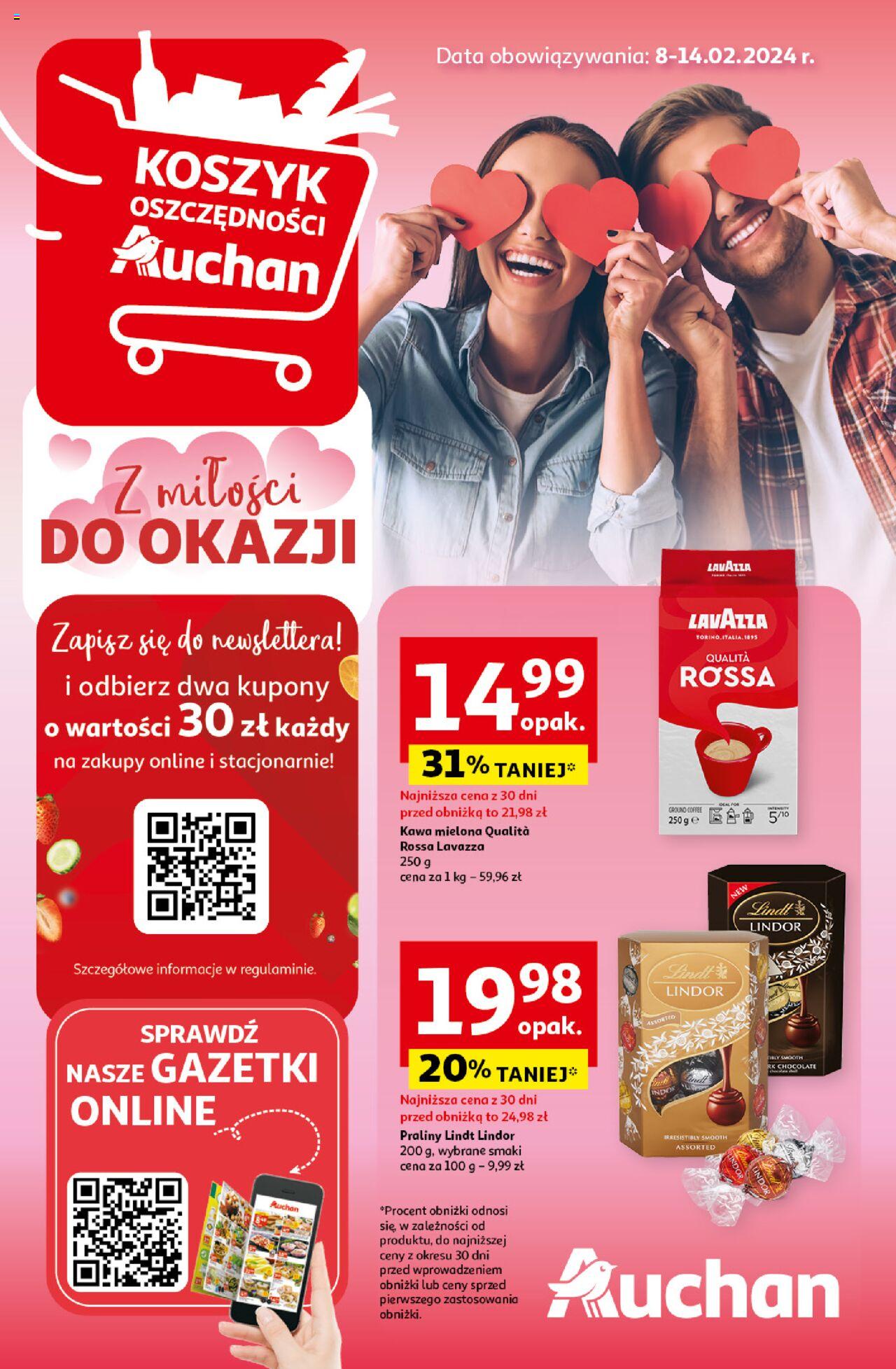 Auchan Z miłości do okazji Hipermarket Gazetka ważna od 08.02.2024 do 14.02.2024 strona 1