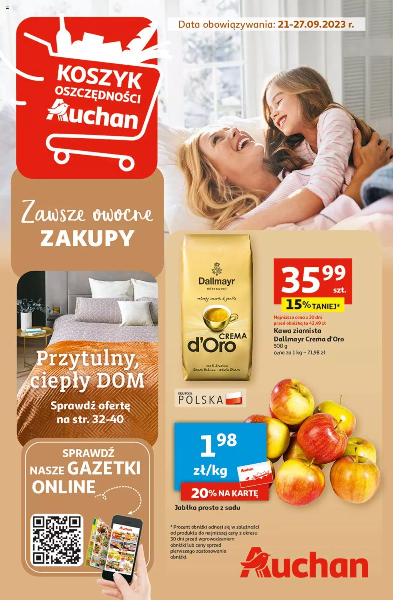 Auchan Zawsze owocne ZAKUPY Hipermarket Gazetka ważna od 21.09.2023 do 27.09.2023 strona 1