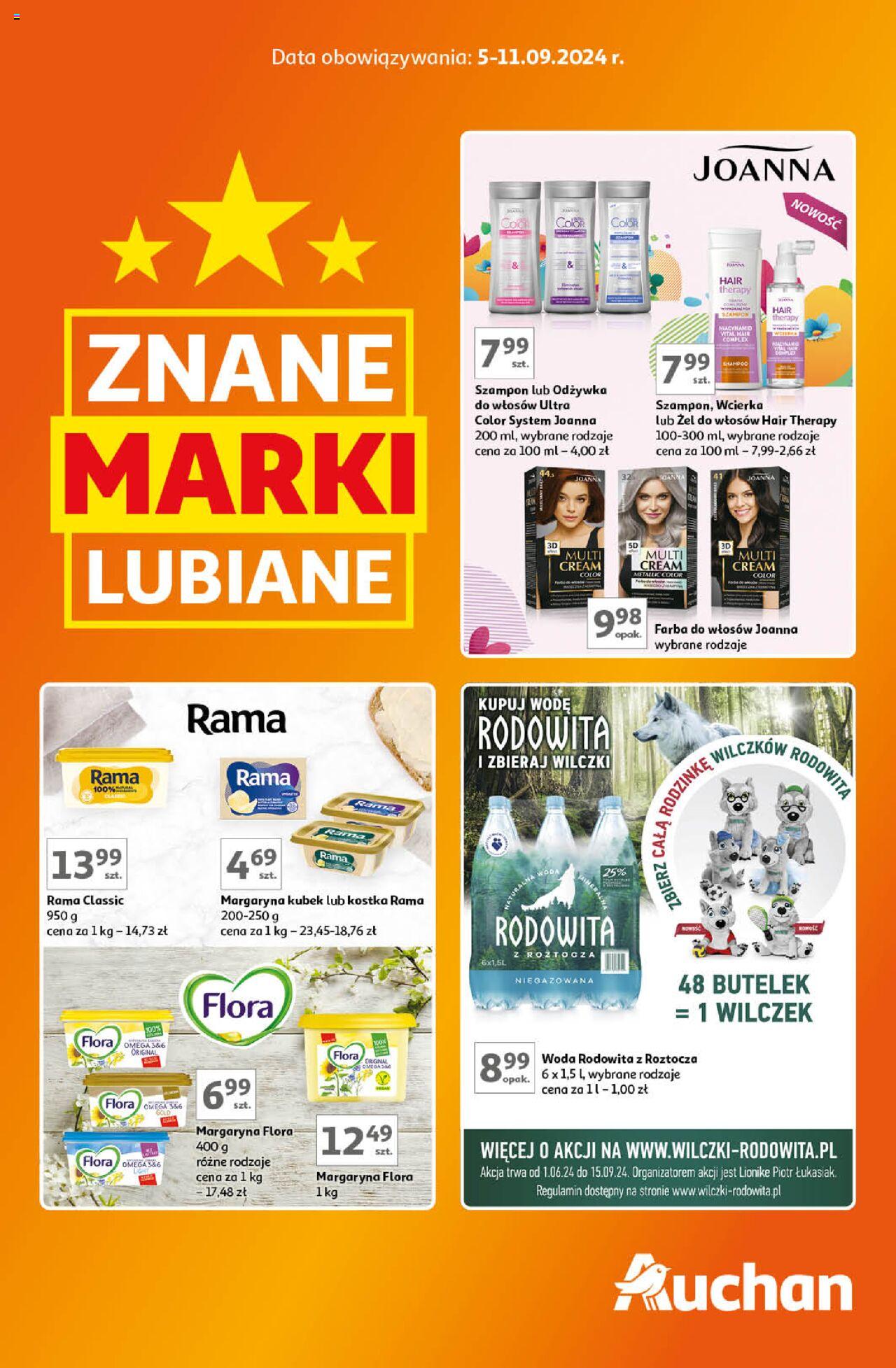 Auchan Znane Marki Lubiane Hipermarket Gazetka ważna od 05.09.2024 do 11.09.2024 strona 1
