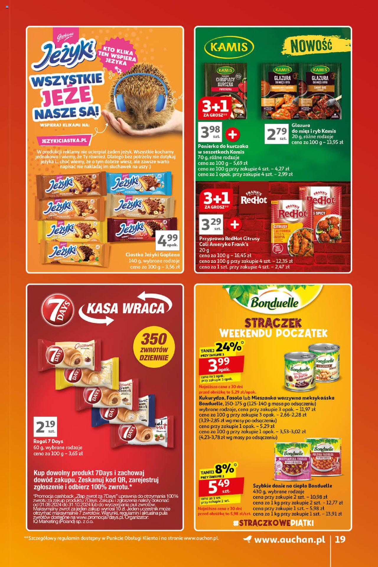 Auchan Znane Marki Lubiane Hipermarket Gazetka ważna od 17.10.2024 do 23.10.2024 strona 19