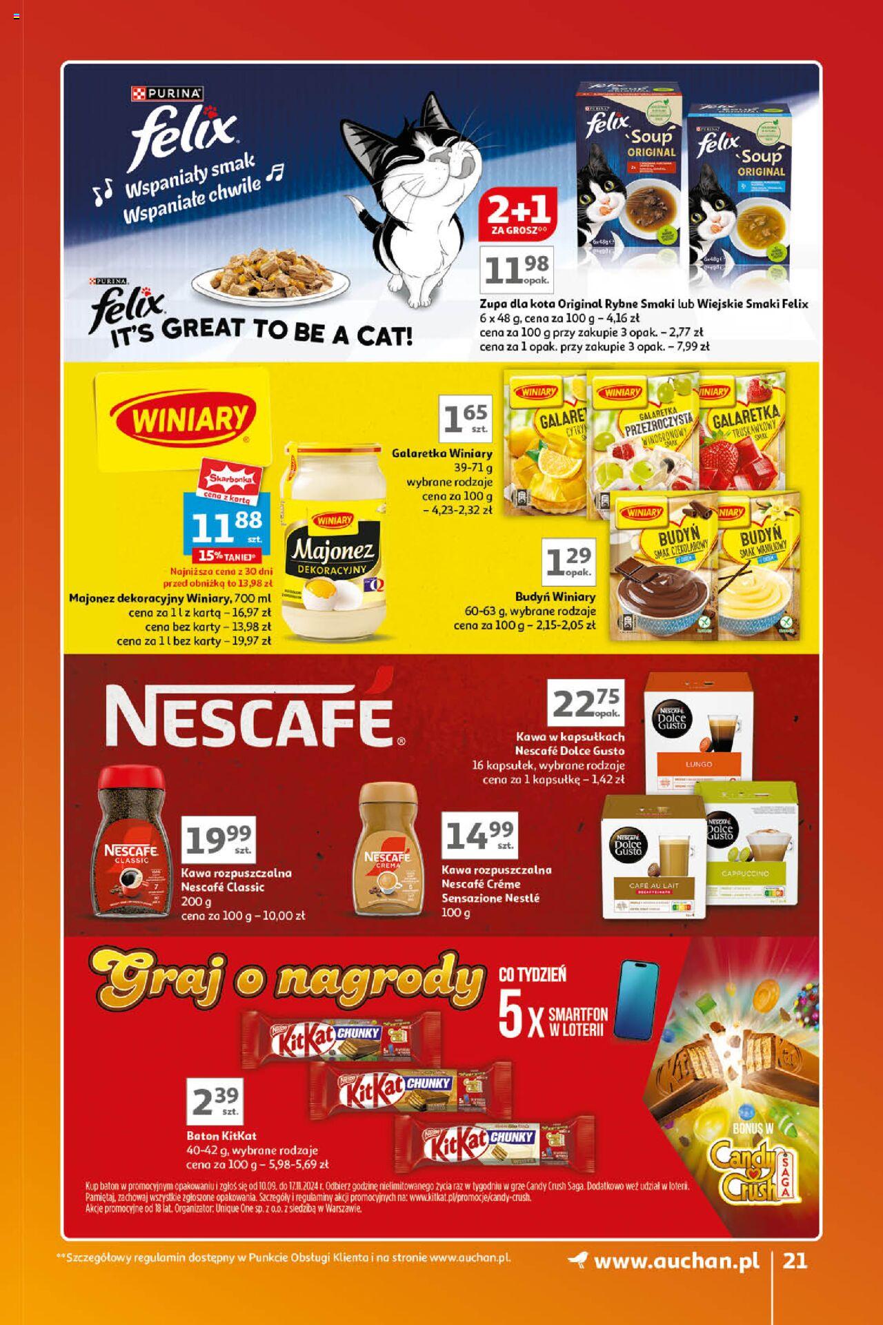 Auchan Znane Marki Lubiane Hipermarket Gazetka ważna od 17.10.2024 do 23.10.2024 strona 21