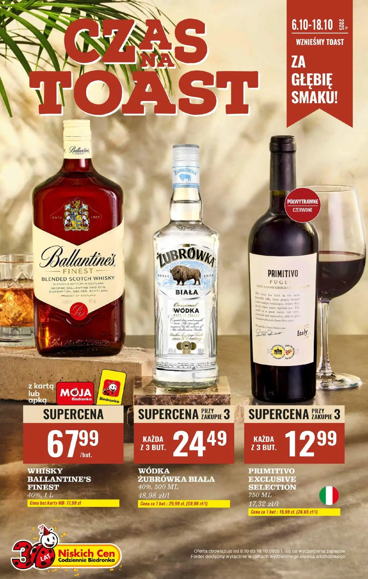 Biedronka gazetka Czas na toast ważna od 06.10.2025 do  18.10.2025 strona 1