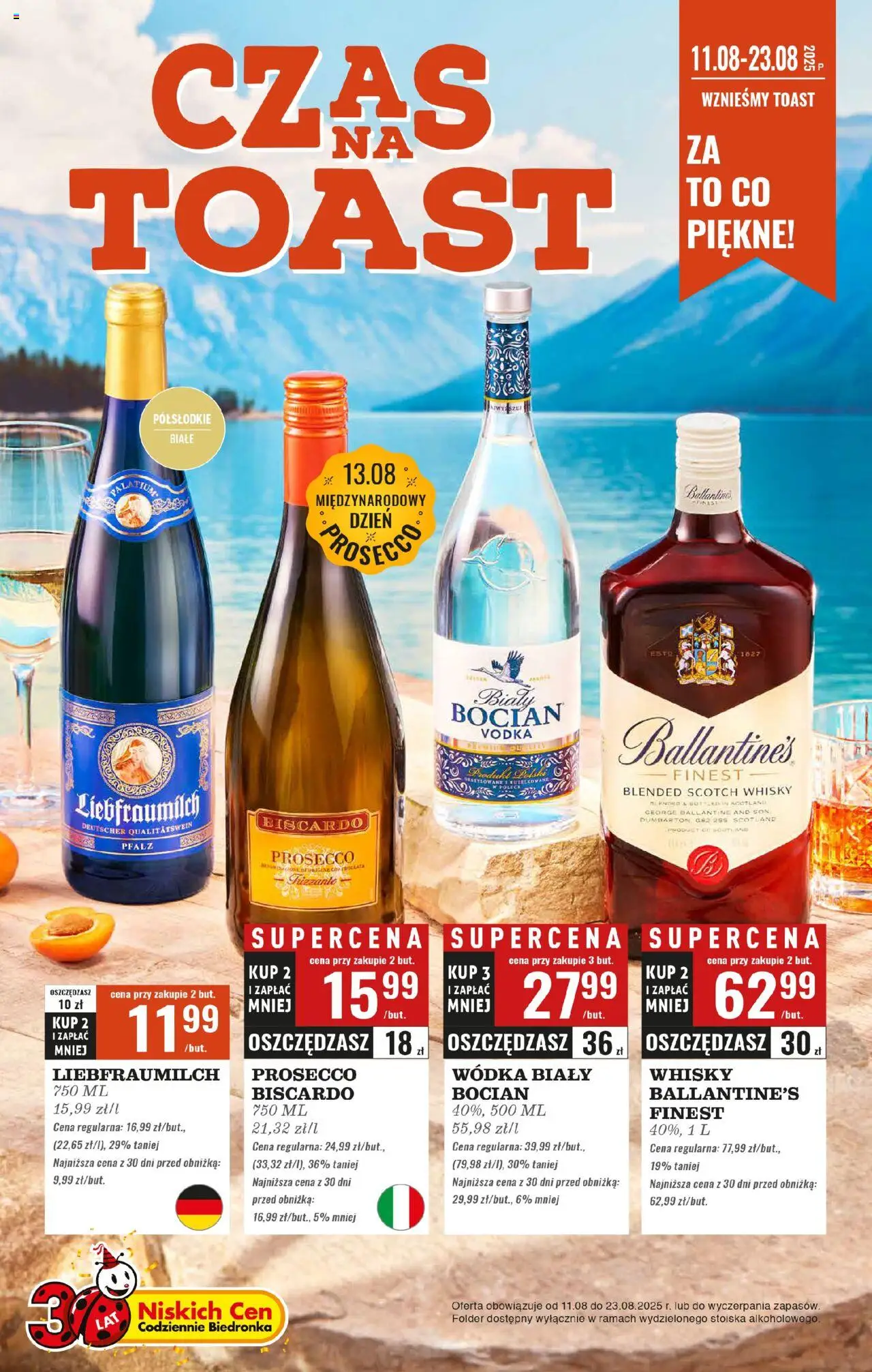 Biedronka gazetka Czas na toast ważna od  11.08.2025 do 23.08.2025 strona 1