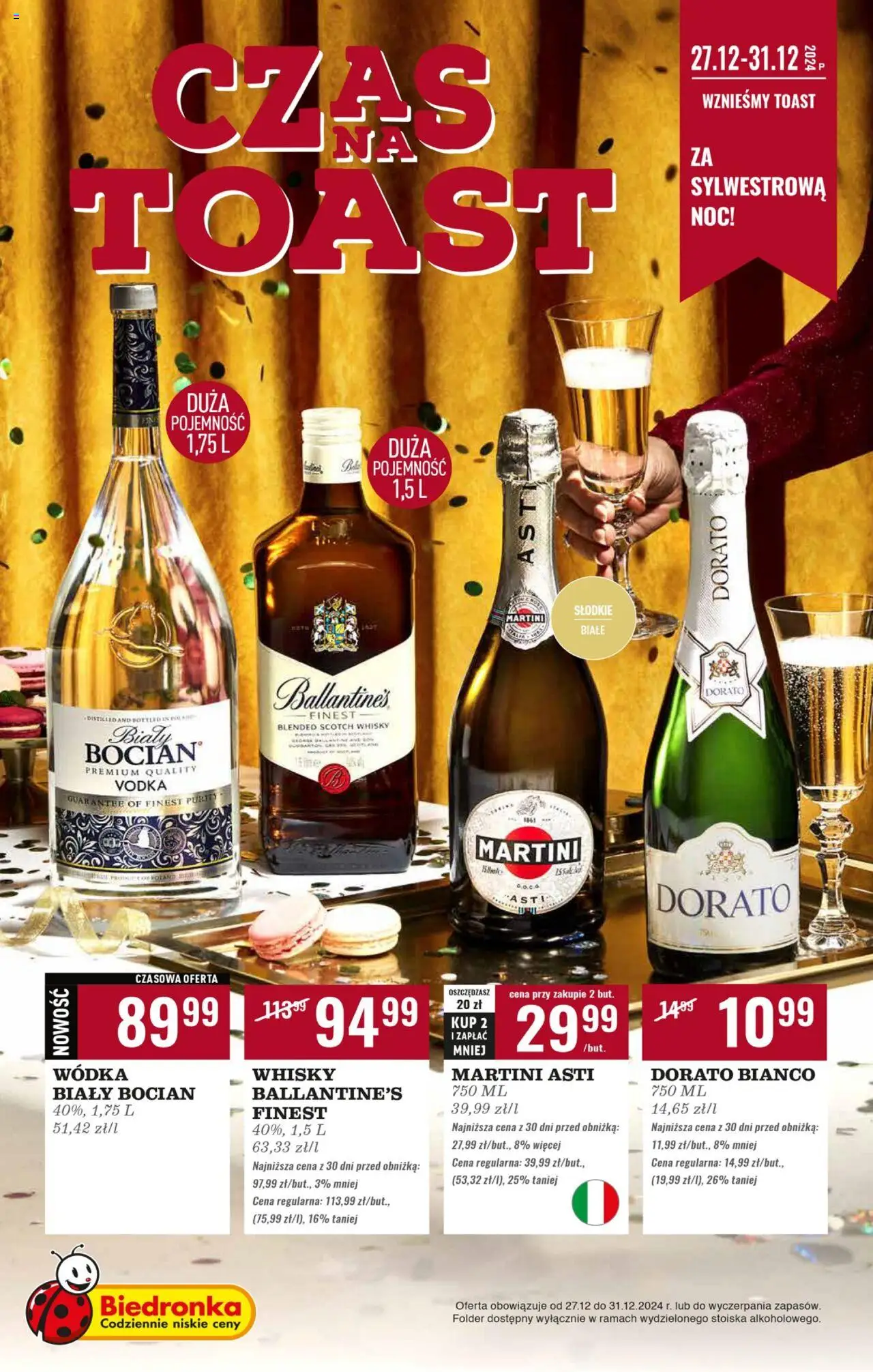 Biedronka gazetka Czas na toast ważna od 27.12.2024 do 31.12.2024 strona 1