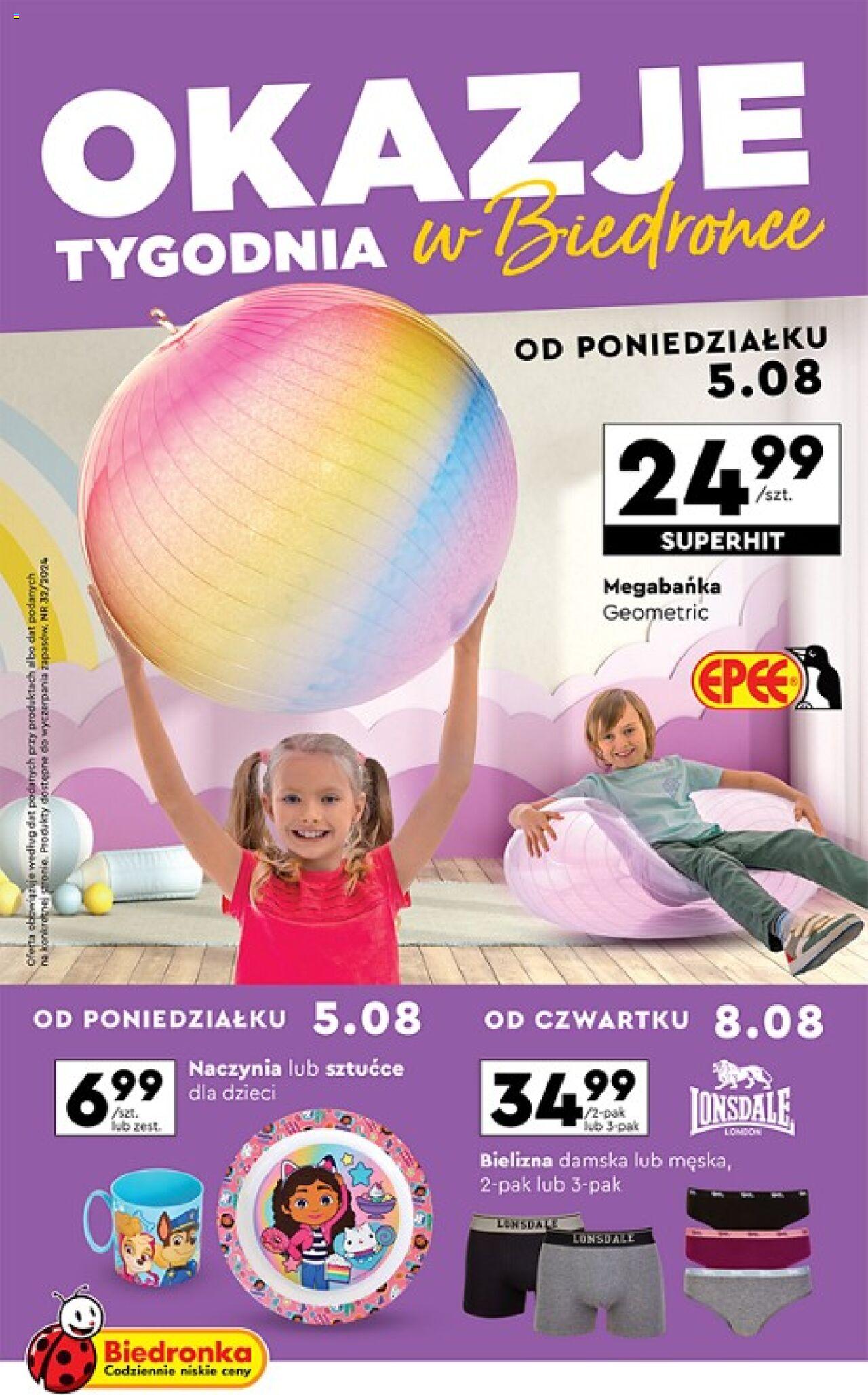 Biedronka gazetka Okazje tygodnia ważna od 05.08.2024 do 17.08.2024 strona 1