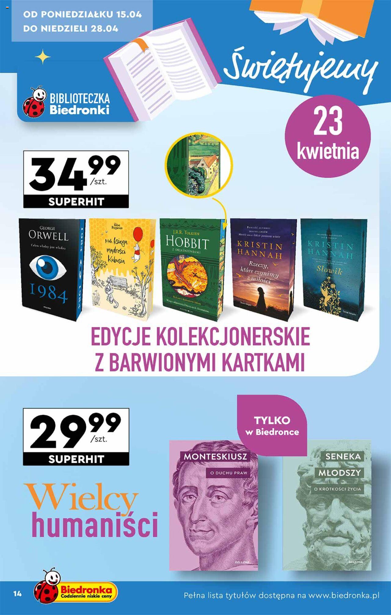 Biedronka gazetka Okazje tygodnia ważna od 15.04.2024 do 28.04.2024 strona 14