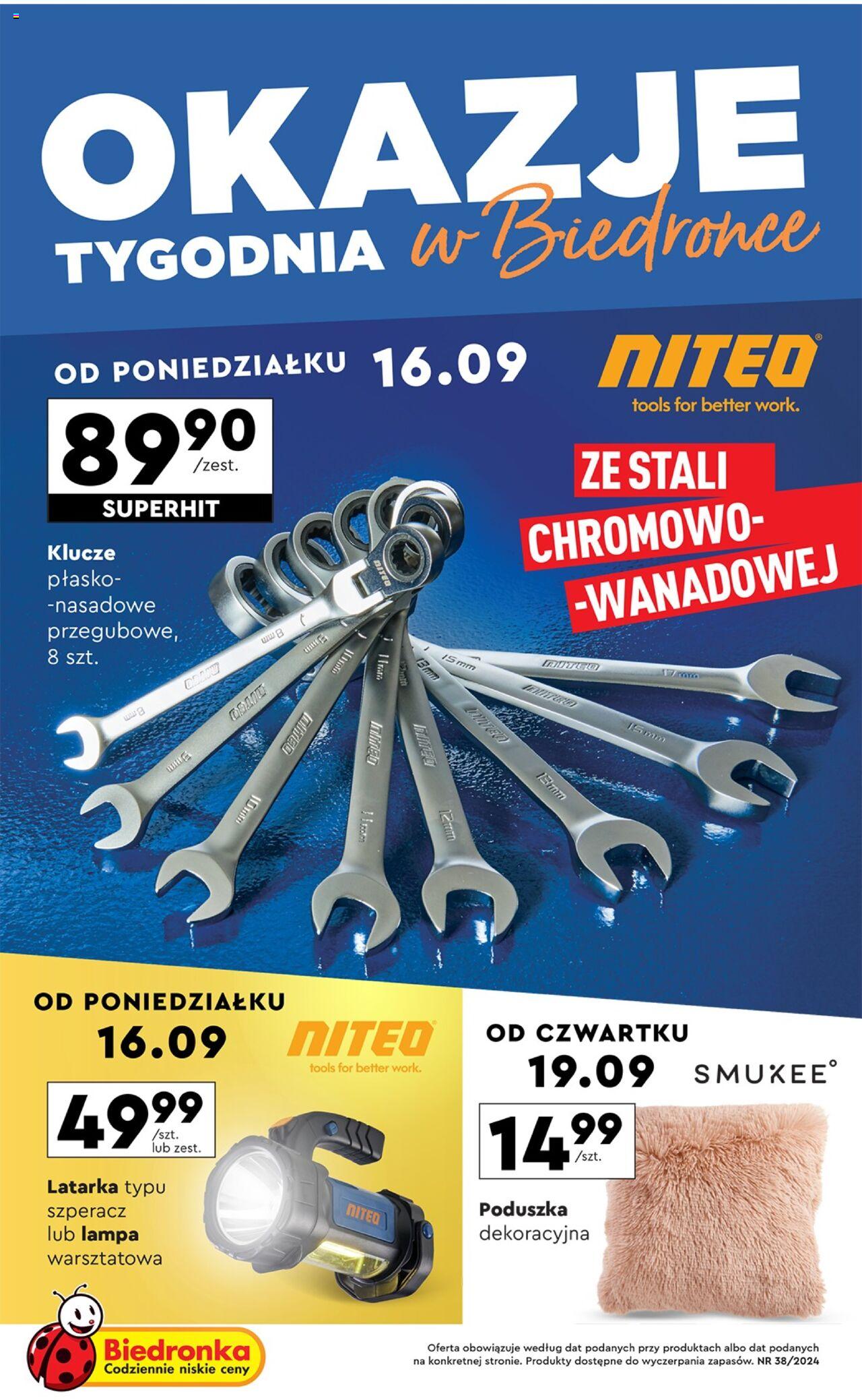 Biedronka gazetka Okazje tygodnia ważna od 16.09.2024 do 28.09.2024 strona 1