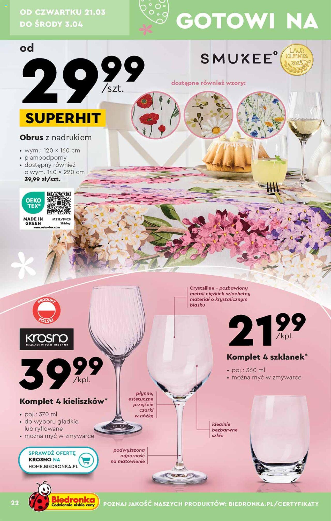 Biedronka gazetka Okazje tygodnia ważna od 18.03.2024 do 30.03.2024 strona 22