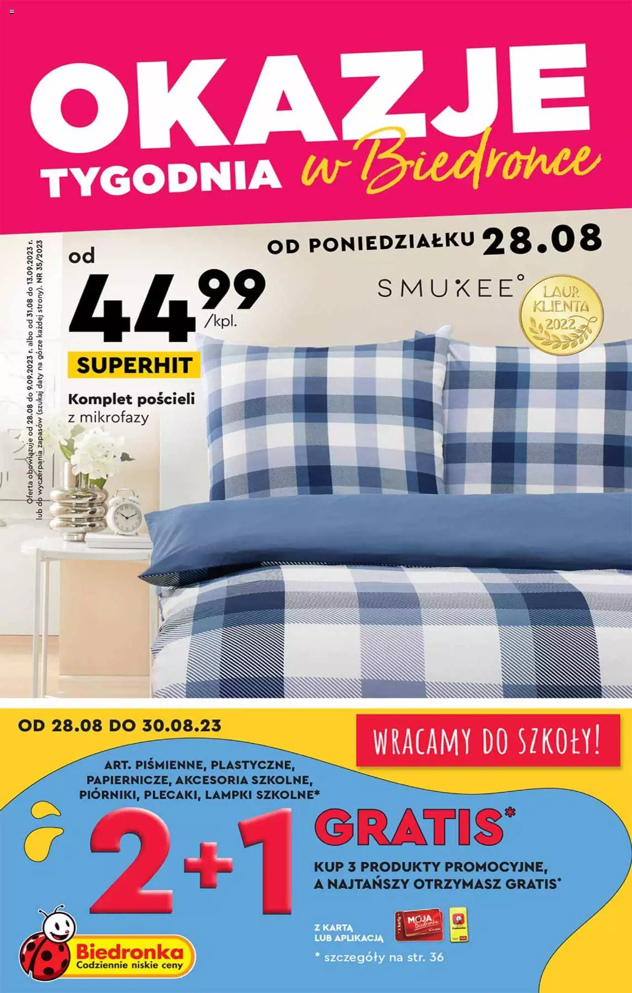 Biedronka gazetka Okazje tygodnia ważna od 28.08.2023 do 09.09.2023 strona 1