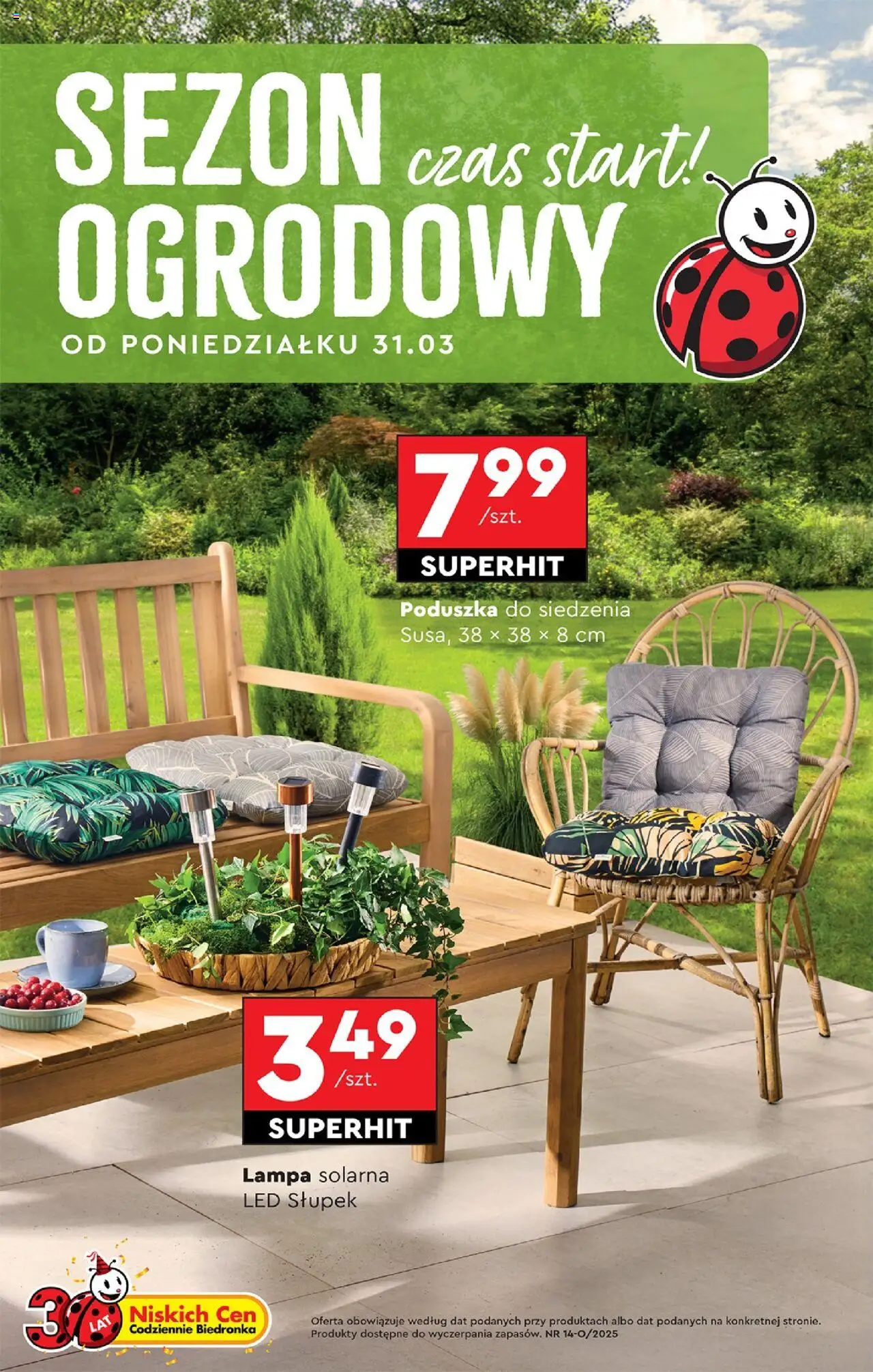 Biedronka gazetka Sezon ogrodowy ważna od 31.03.2025 do 13.04.2025 strona 1