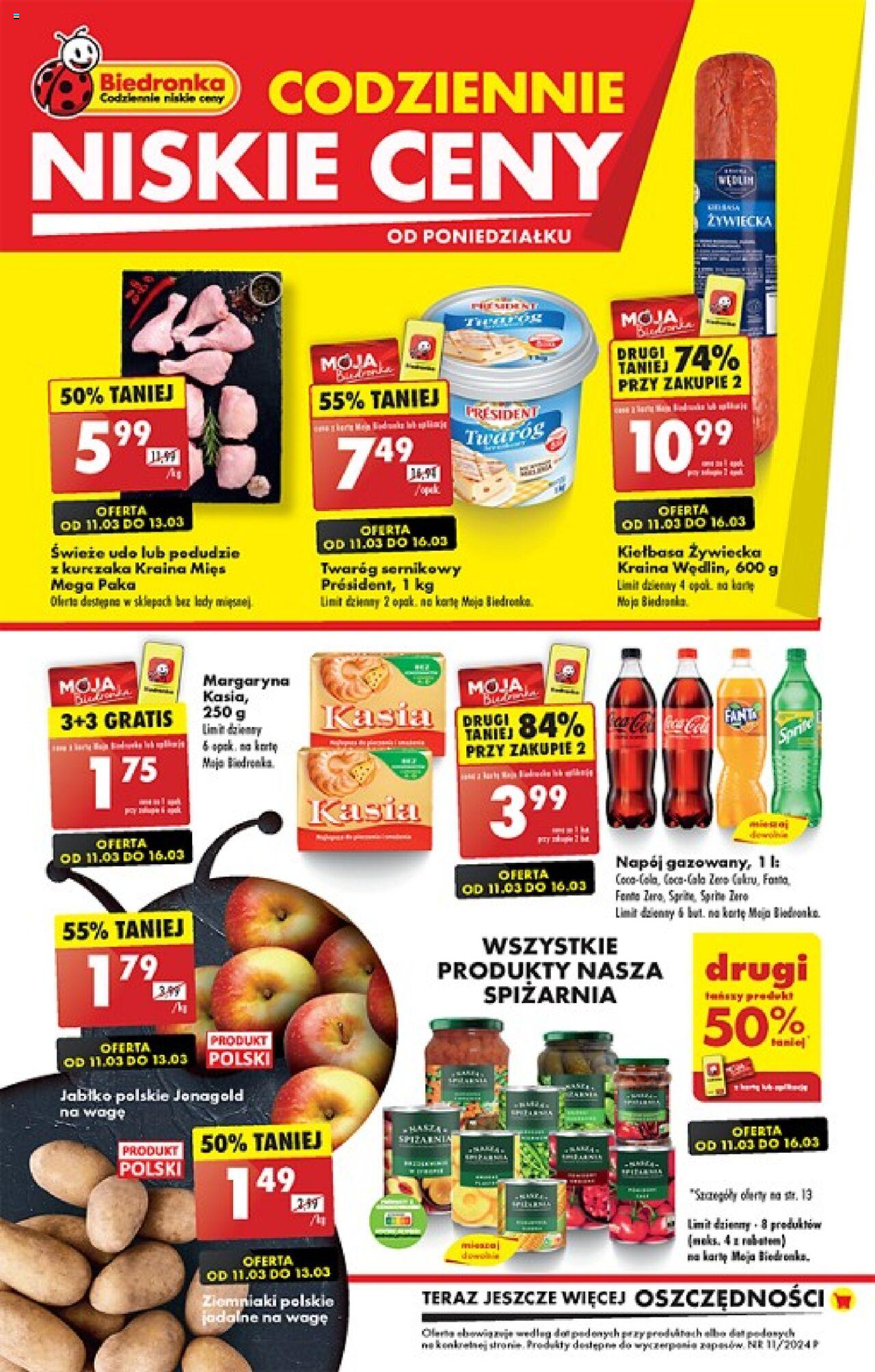 Biedronka gazetka ważna od 11.03.2024 do 16.03.2024 strona 1