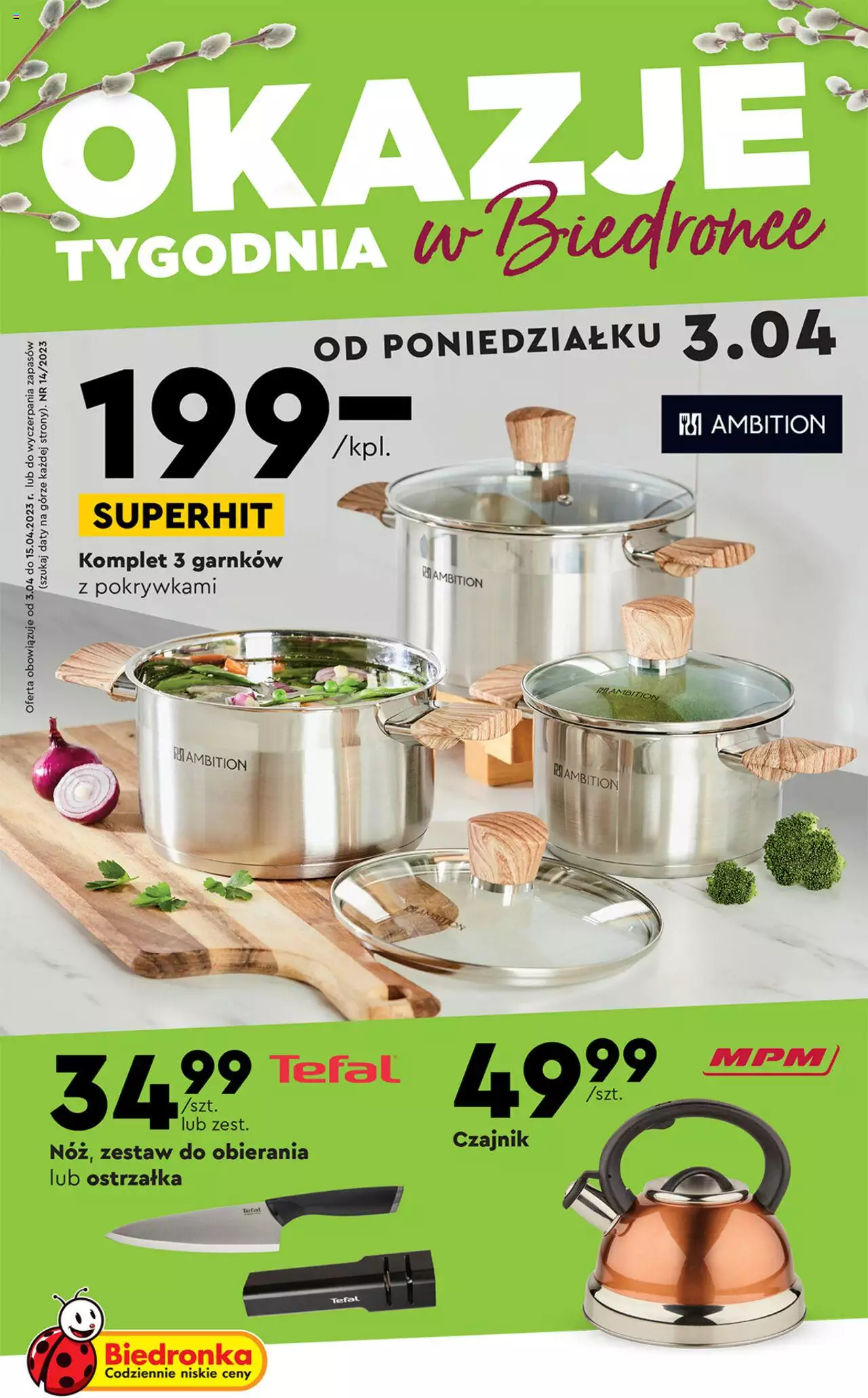 Biedronka Okazje tygodnia gazetka ważna od 03.04.2023 do 15.04.2023 strona 1