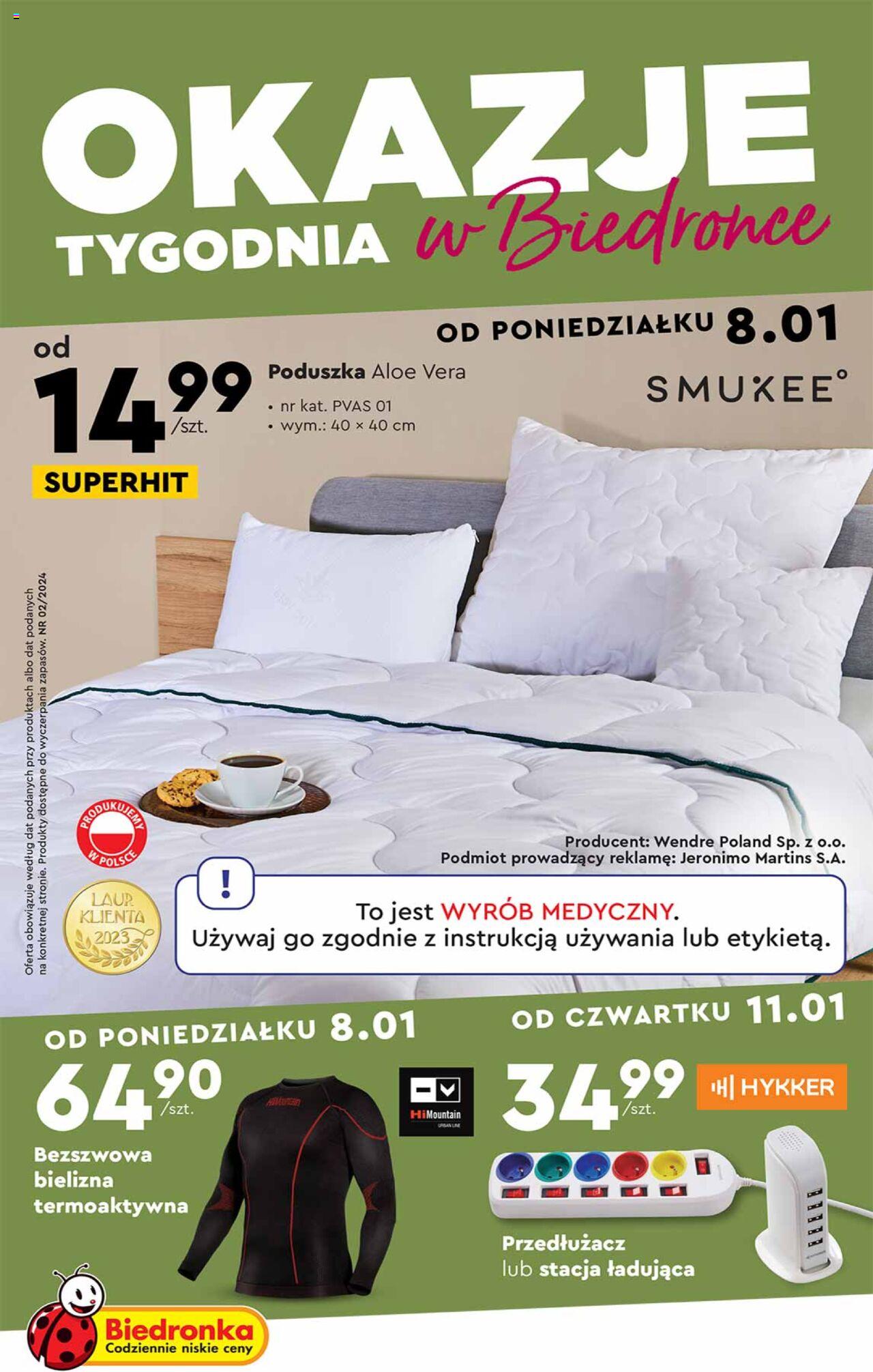 Biedronka Okazje tygodnia gazetka ważna  od 08.01.2024 do 21.01.2024 strona 1