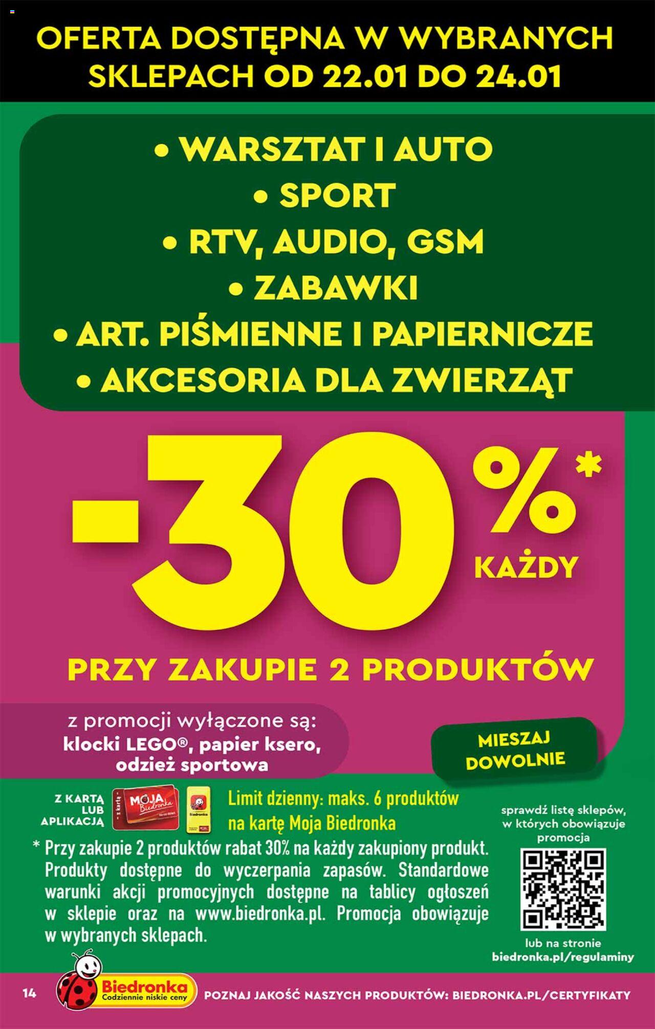 Biedronka Okazje tygodnia gazetka ważna od 22.01.2024 do 03.02.2024 strona 14